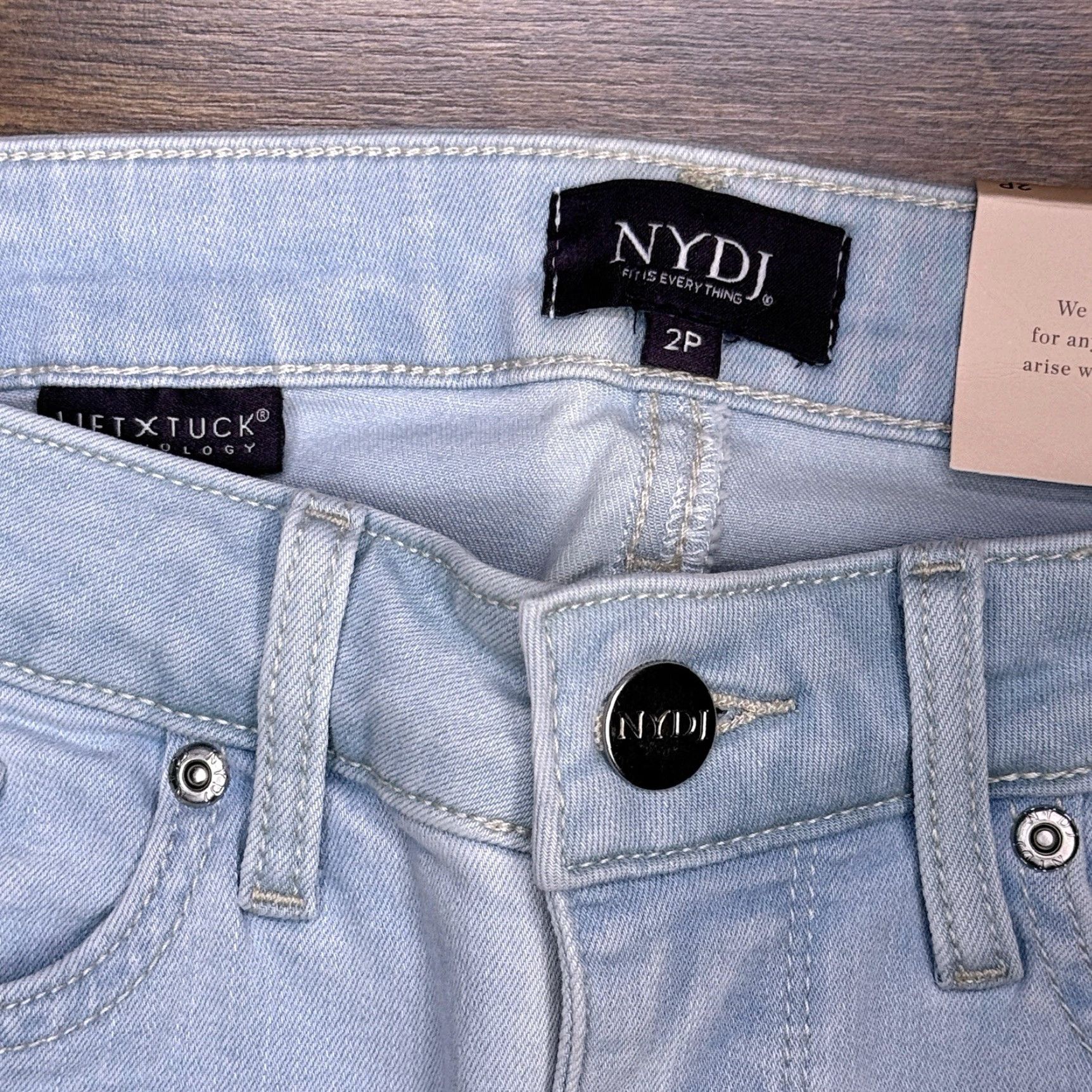 NYDJ NYDJ Chloe Capri Jeans Womens 2P Petite Blue Cuffed Stretch New Denim 5-Pocket Jeans Womens Petite Size 26" / US 2 / IT 38 - 4 Thumbnail