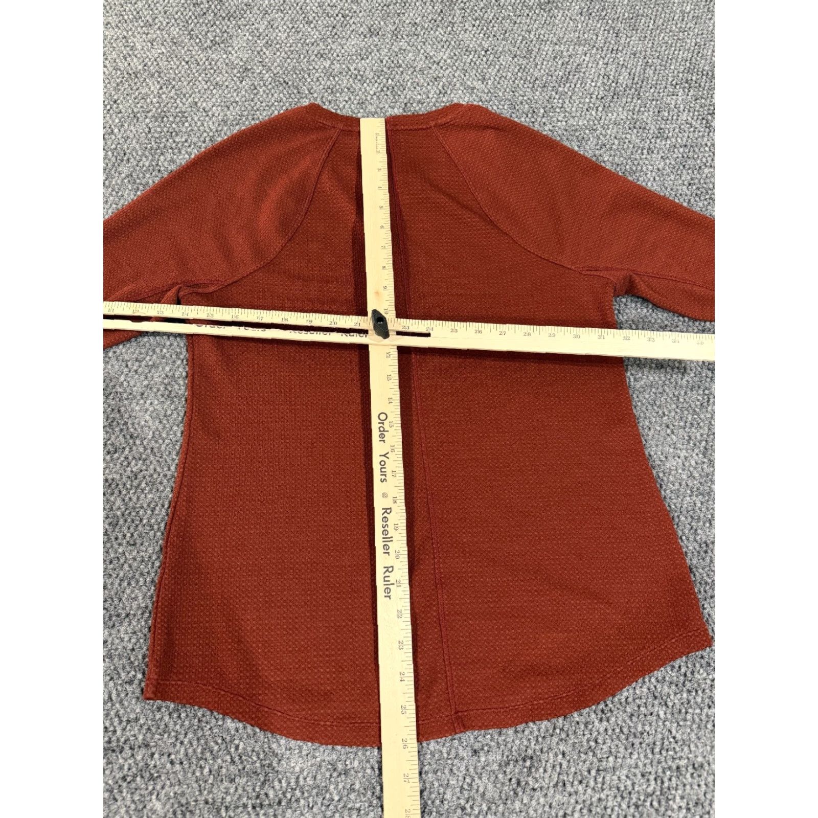 Prana Prana Shirt Womens M Red Long Sleeve Thermal Knit Casual Outdoor Centered Floral Button Knit Cotton Machine Washable Mens? Size M / US 6-8 / IT 42-44 - 7 Thumbnail