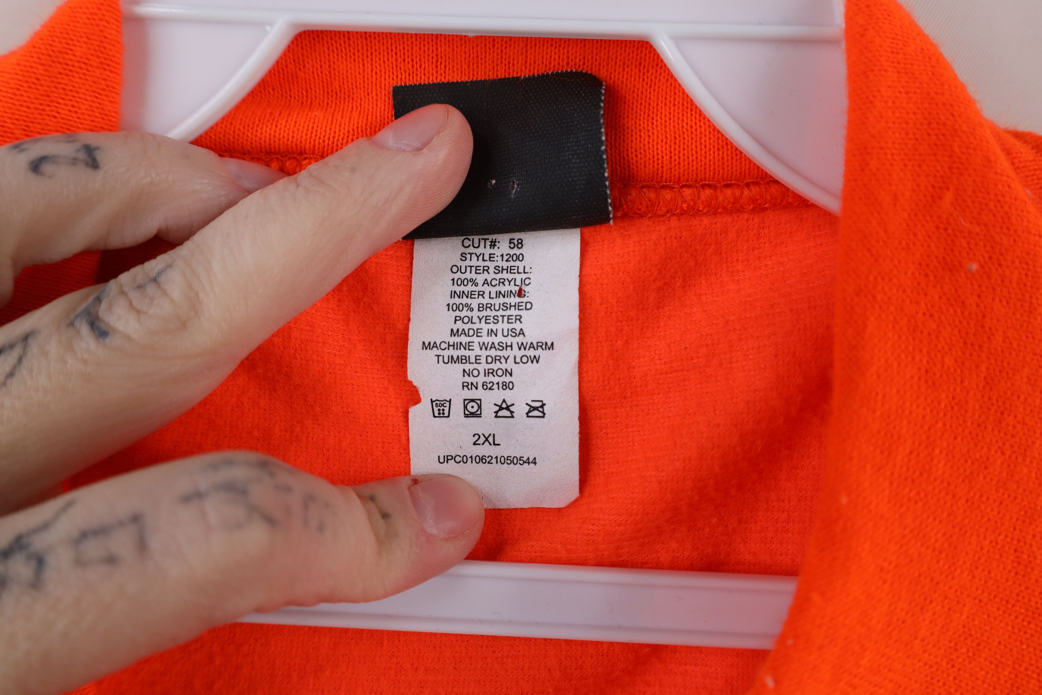 Vintage Vintage 90s Full Zip Sleeveless Vest Jacket Blaze Orange USA Size US XXL / EU 58 / 5 - 7 Thumbnail