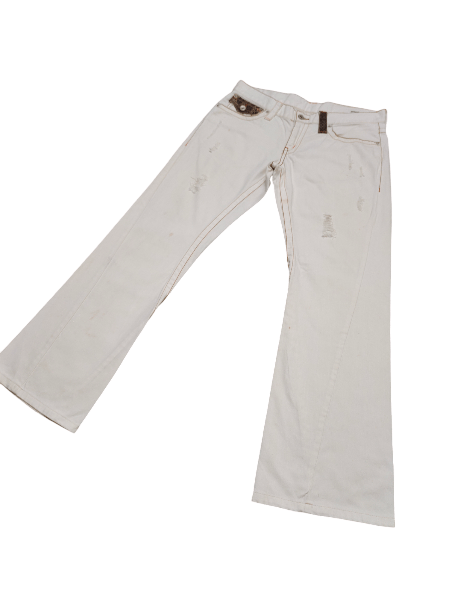 If Six Was Nine Flare Jeans Semantic Design Pyton Trim Rusty Denim Bootcut Size US 34 / EU 50 - 2 Thumbnail