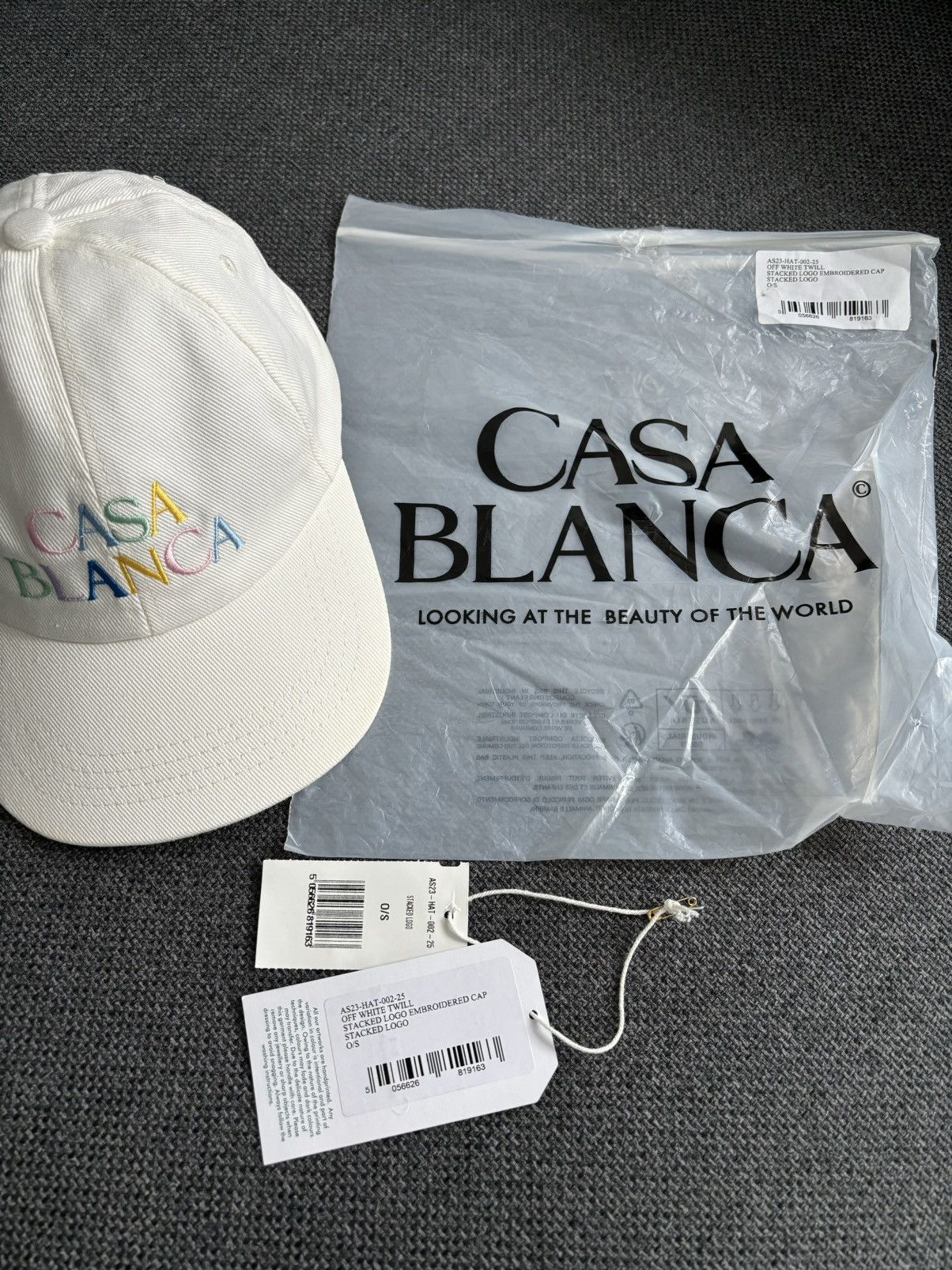 Casablanca Casablanca White Stacked Logo Embroidered Cap Size ONE SIZE - 6 Thumbnail