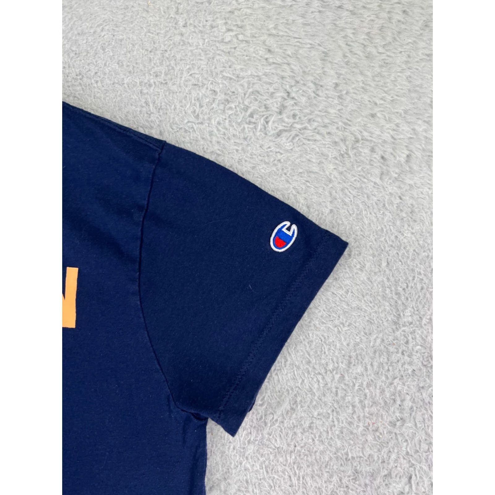 Champion Champion Shirt Mens Large Blue Crew Neck Spellout Logo Short Sleeve Cotton Size US L / EU 52-54 / 3 - 6 Thumbnail