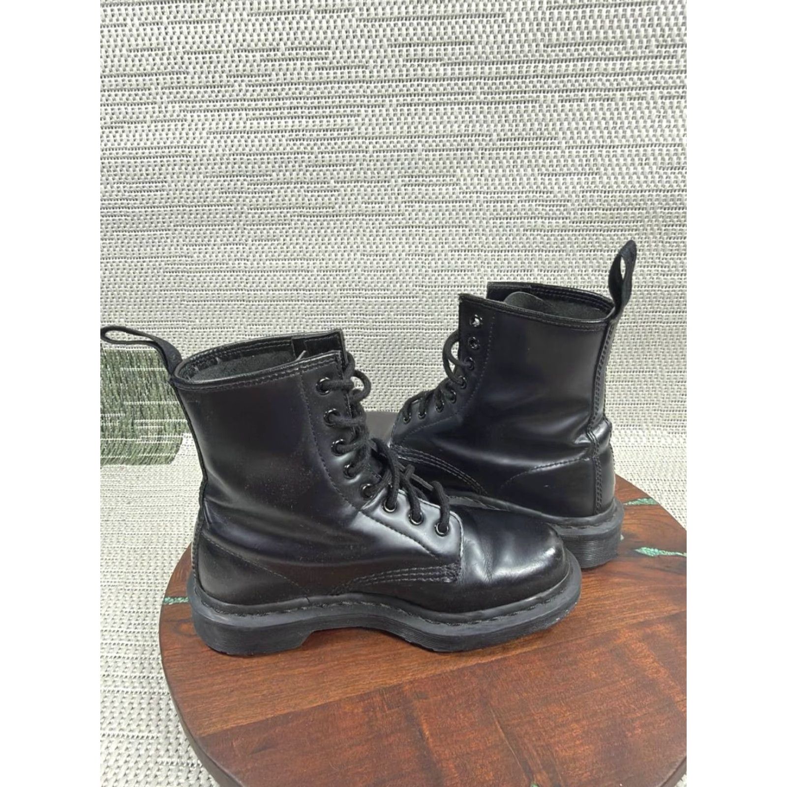 Dr. Martens Dr Martens 1460 Mono Boots Womens Size 5 US Black Leather Work Soft Toe Ankle Combat Boot Size US 5 / IT 35 - 4 Thumbnail