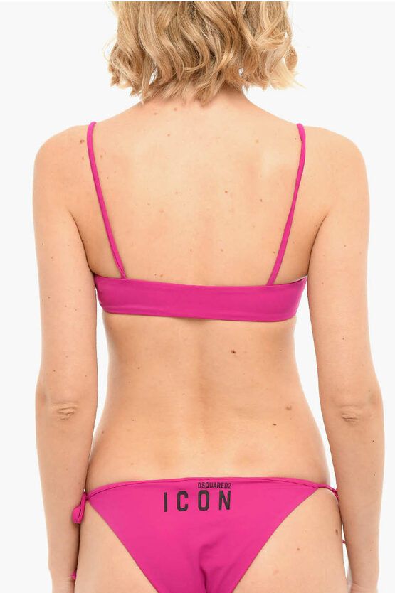 Dsquared2 og1mm0624 Size: 40 / Printed Icon Bikini Bra in Pink Size ONE SIZE - 2 Thumbnail