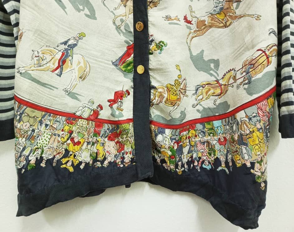 Hermes 80s Hermes Cirque Mollier Phillip Dumas Blouse Silk Cotton Size M / US 6-8 / IT 42-44 - 3 Thumbnail
