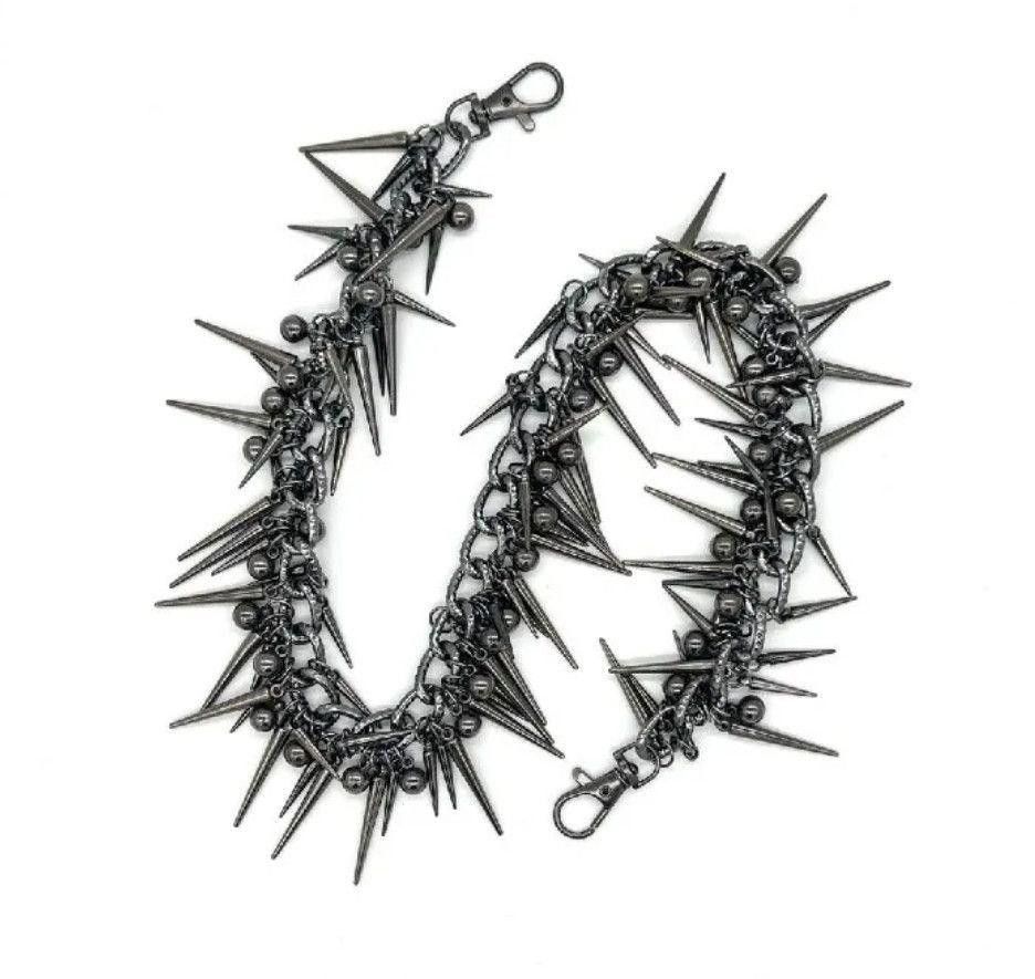 Jewelry Punk Black Gun Plated Rivet Metal Biker Pants Chain Size ONE SIZE - 4 Thumbnail