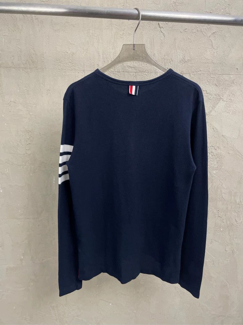Thom Browne Thom browne Dark blue four-striped long-sleeved T-shirt 250 Size US XS / EU 42 / 0 - 2 Thumbnail