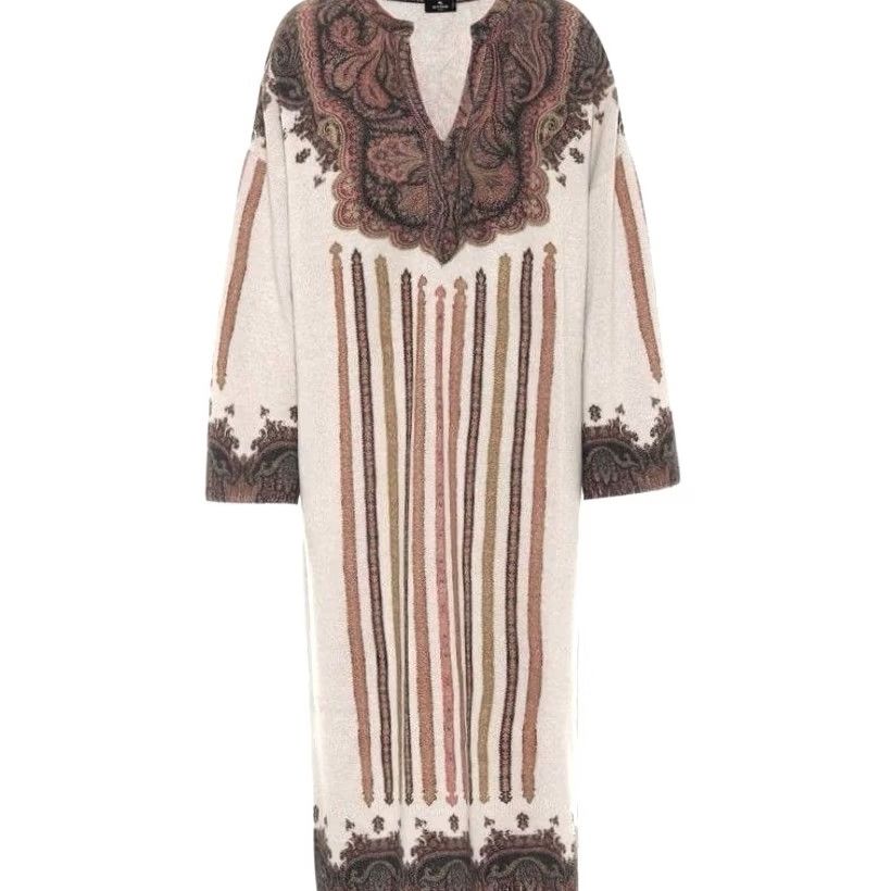 Etro LUXURY ETRO ABITO WOOL CASHMERE FANTASIA DRESS WOMEN SIZE 40 Made In Italy Size L / US 10 / IT 46 - 2 Thumbnail
