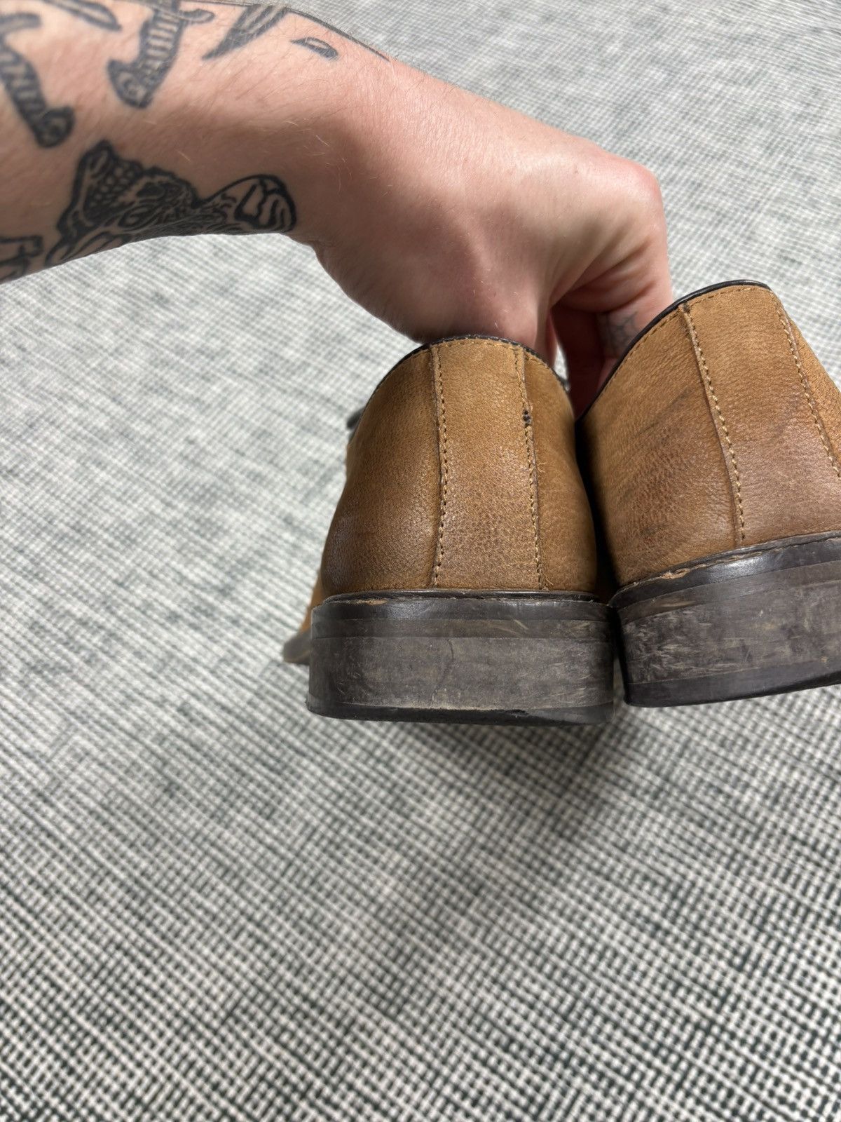 Designer Vintage grain leather top quality toe cap leather boots Size US 8 / EU 41 - 8 Thumbnail