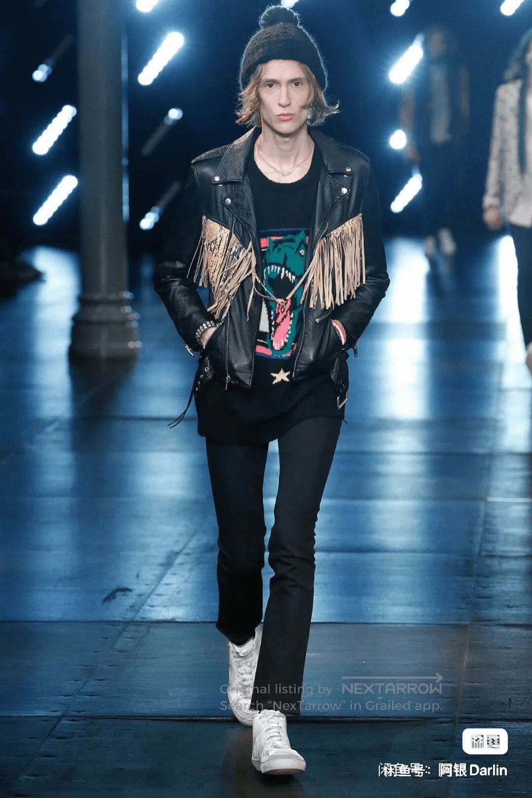 Saint Laurent Paris Saint Laurent Black Wool Blend Pom Beanie. Size ONE SIZE - 4 Thumbnail