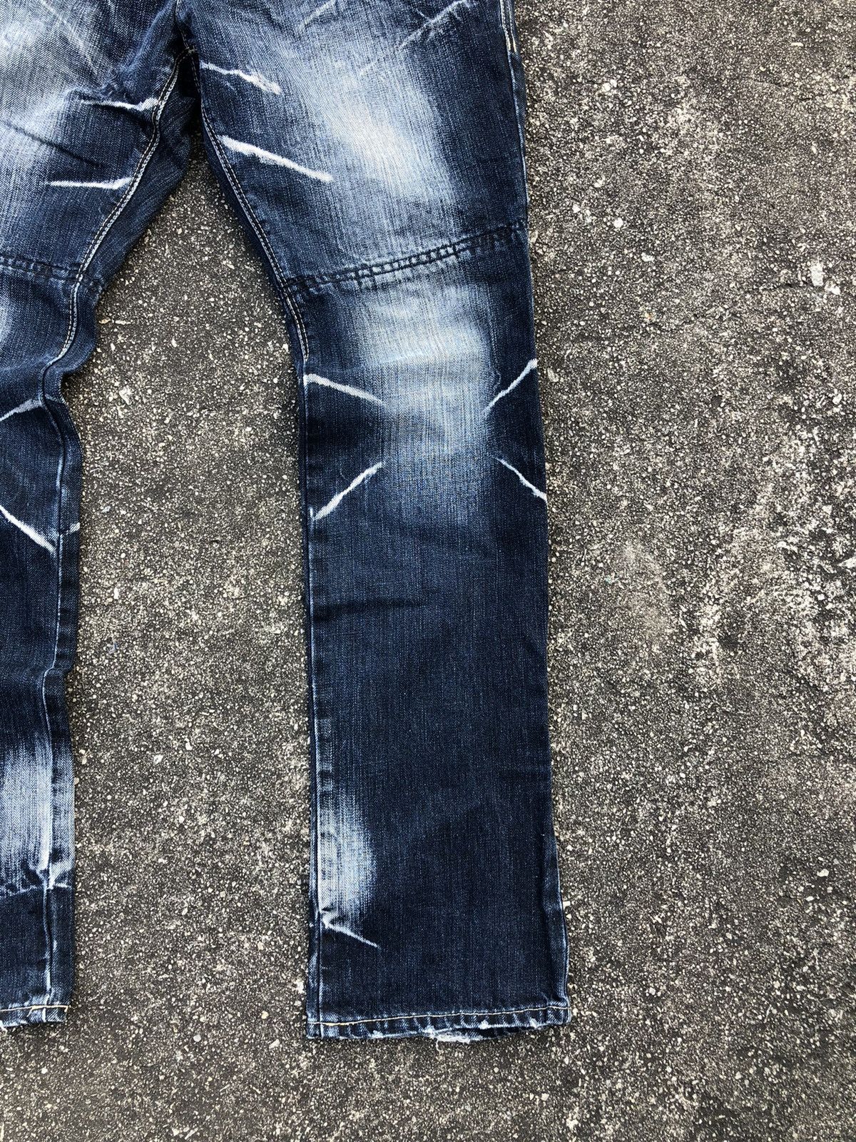 Japanese Brand PPFM Double Waist Blue Denim Washed Jeans Punk Y2k 2000s Size US 34 / EU 50 - 2 Thumbnail