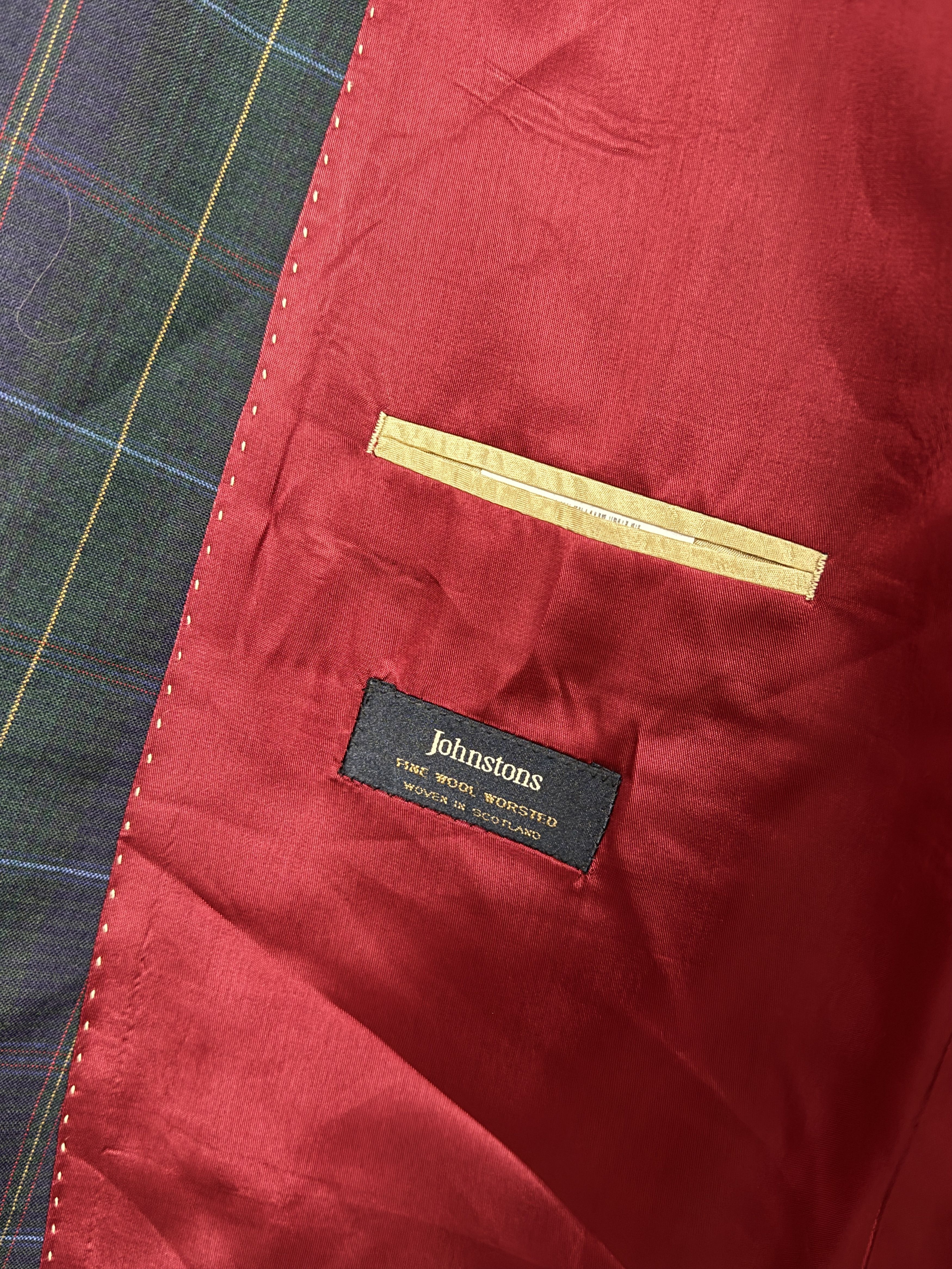 Johnson Woolen Mills ELSON 1892 Johnson Wool Tarnat Scottish Check Blazer Size 56 Size 46R - 10 Thumbnail