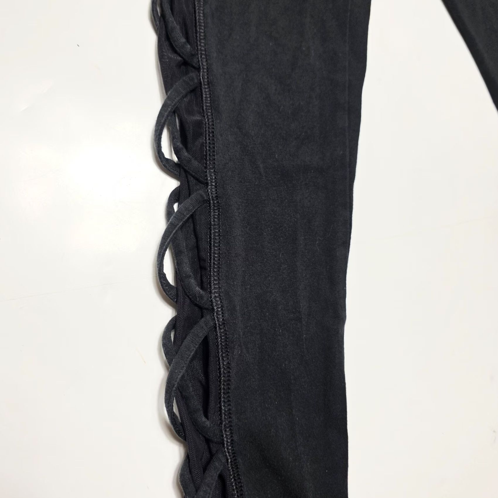 Pinko PINK Victoria's Secret Leggings Michigan Wolverines Womens XS Lace Up Sides Jogger Black XS Womens Size 26" / US 2 / IT 38 - 4 Thumbnail