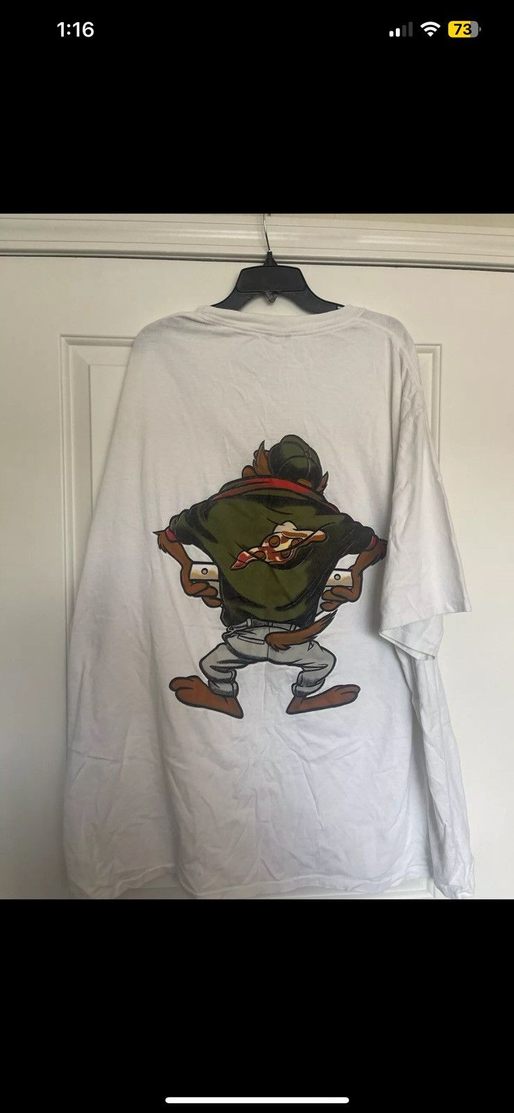 Changes × Vintage Vintage 1996 Warner Taz Pizza Double Sided Single Stitch Size US XXL / EU 58 / 5 - 12 Thumbnail