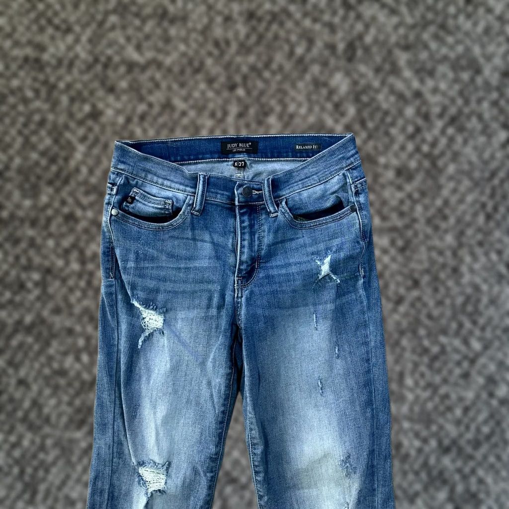 Denime Judy Blue Jeans Women's 5/27 Relaxed Fit High-Rise Denim Blue Stretch 5-Pocket Inseam 26" Cotton Blend Skinny Rise High-Type - XS? Size 27" / US 4 / IT 40 - 1 Thumbnail