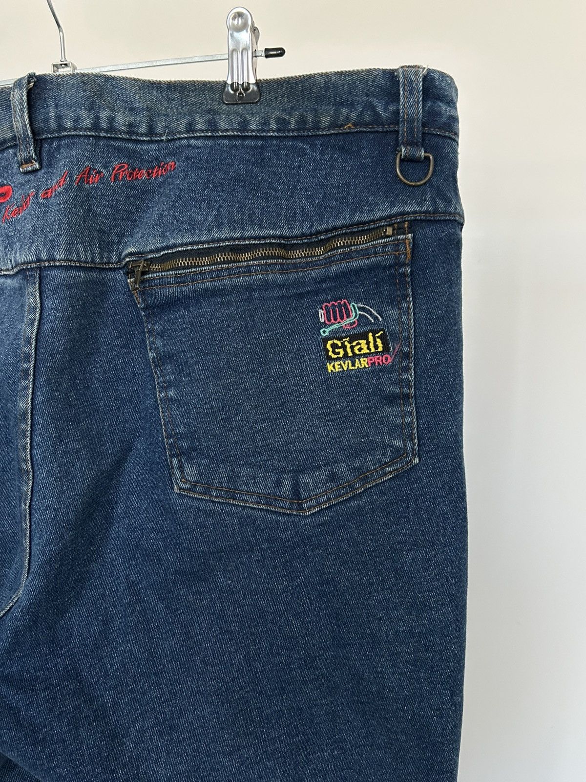 Vintage 90s Giali Motorcycle Padded Denim Jeans Biker Racing
