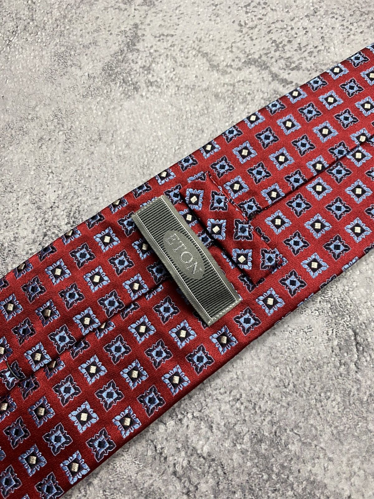 Eton Eton 100% Silk Made in France Tie Luxury Monogram Cravatte Size ONE SIZE - 10 Thumbnail