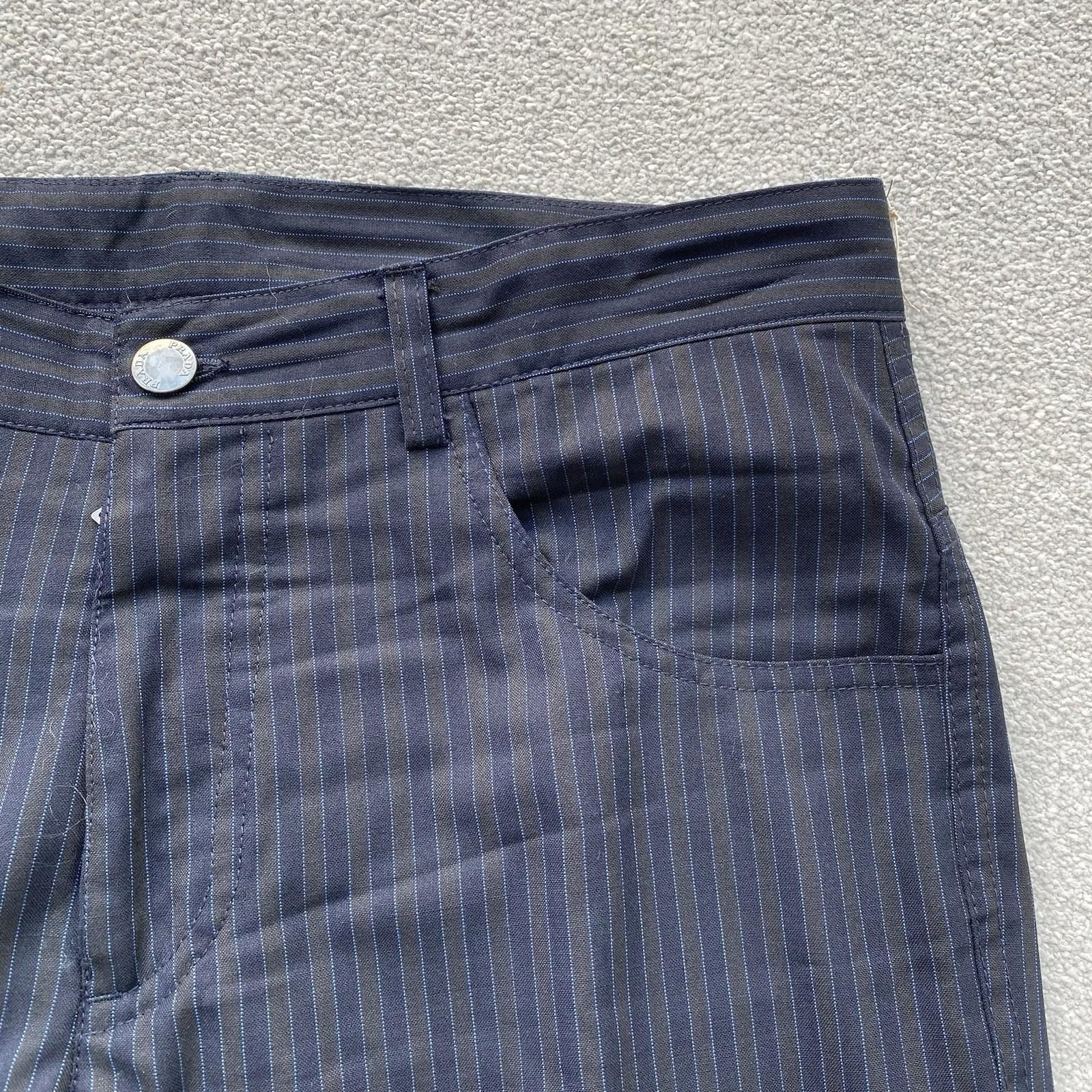 Prada Prada Men’s 100% Virgin Wool Striped Trousers Size 46 Navy Size US 30 / EU 46 - 2 Thumbnail