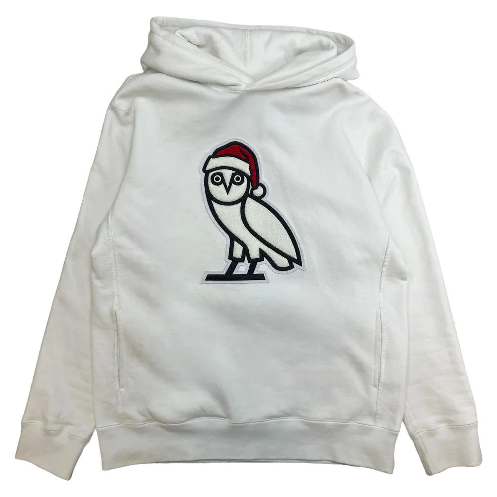 Image of Vintage Ovo Christmas Owl Hoodie White, Men's (Size XL)