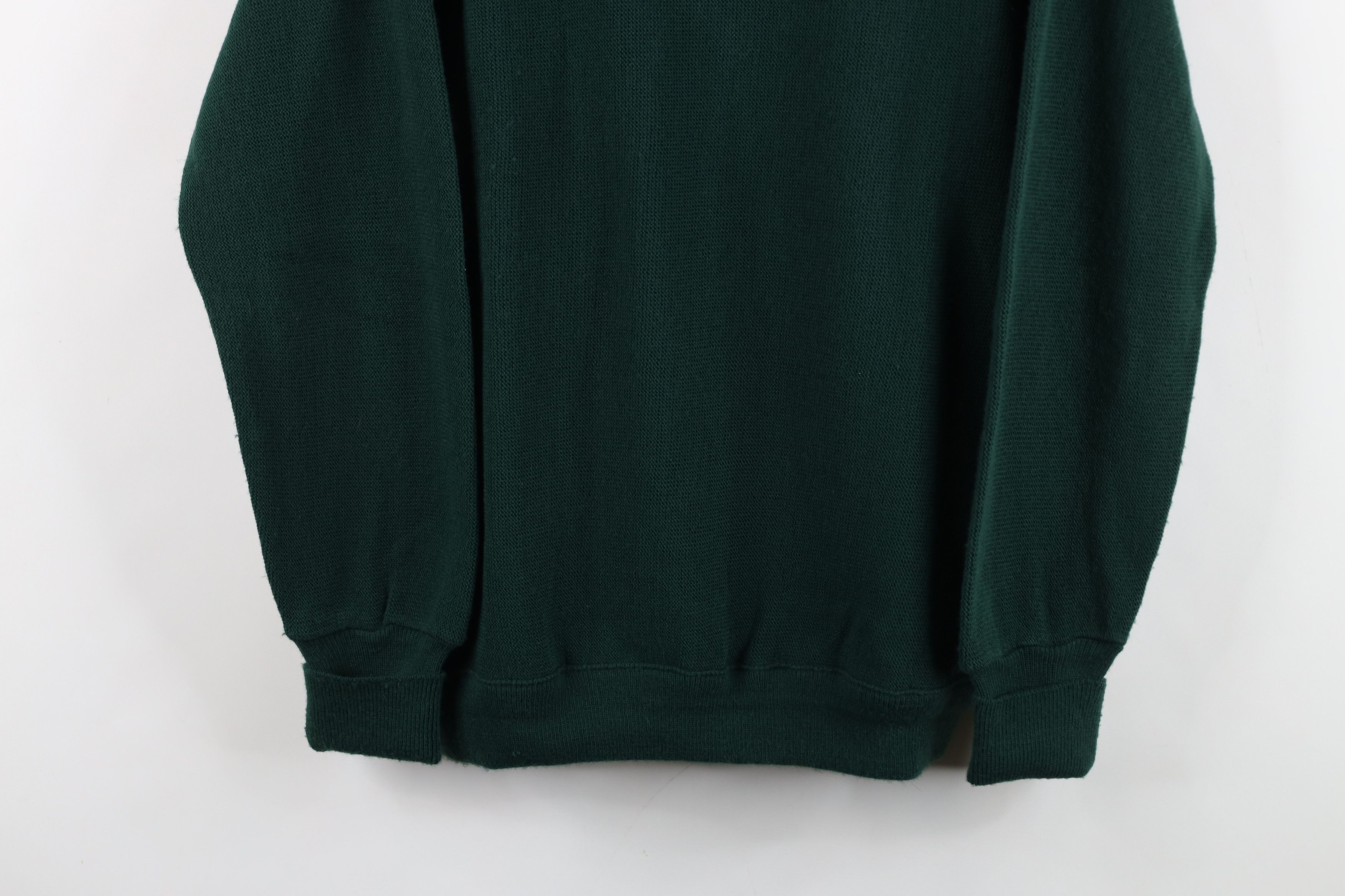 Vintage Vintage 90s Streetwear Blank Knit V-Neck Sweater Green USA Size US S / EU 44-46 / 1 - 3 Thumbnail