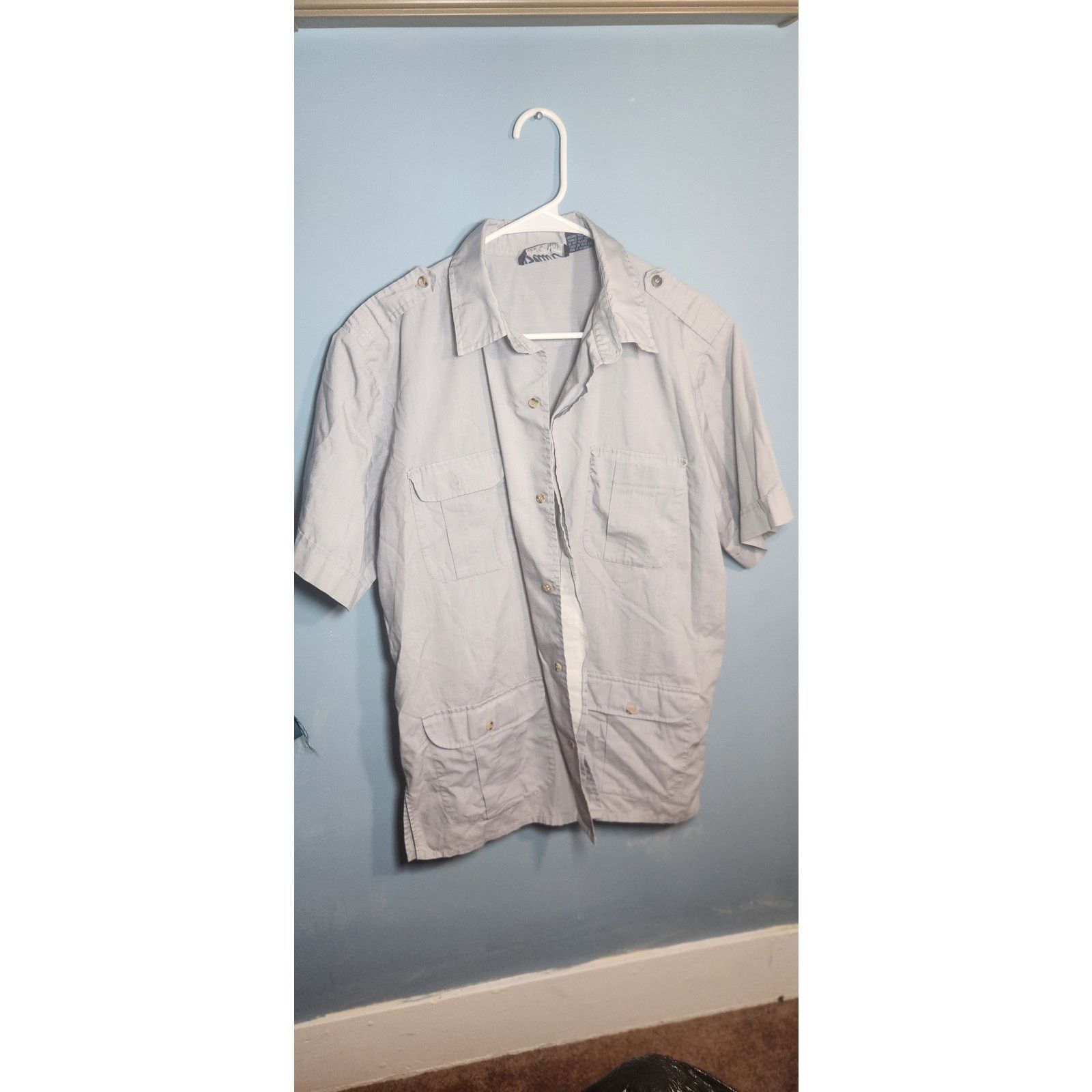 Blair Blair Vintage Mens Safari Style Sport Shirt Gray size Large Size US L / EU 52-54 / 3 - 1 Thumbnail