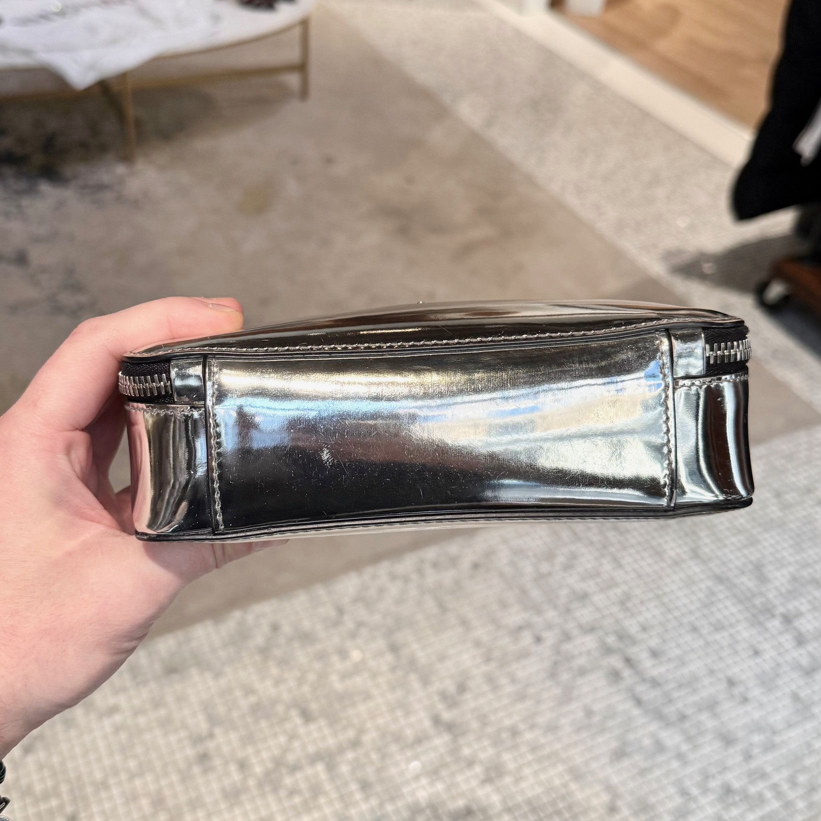Prada Prada Metallic Silver Chrome Spazzolato Brique Crossbody Bag Size ONE SIZE - 21 Thumbnail