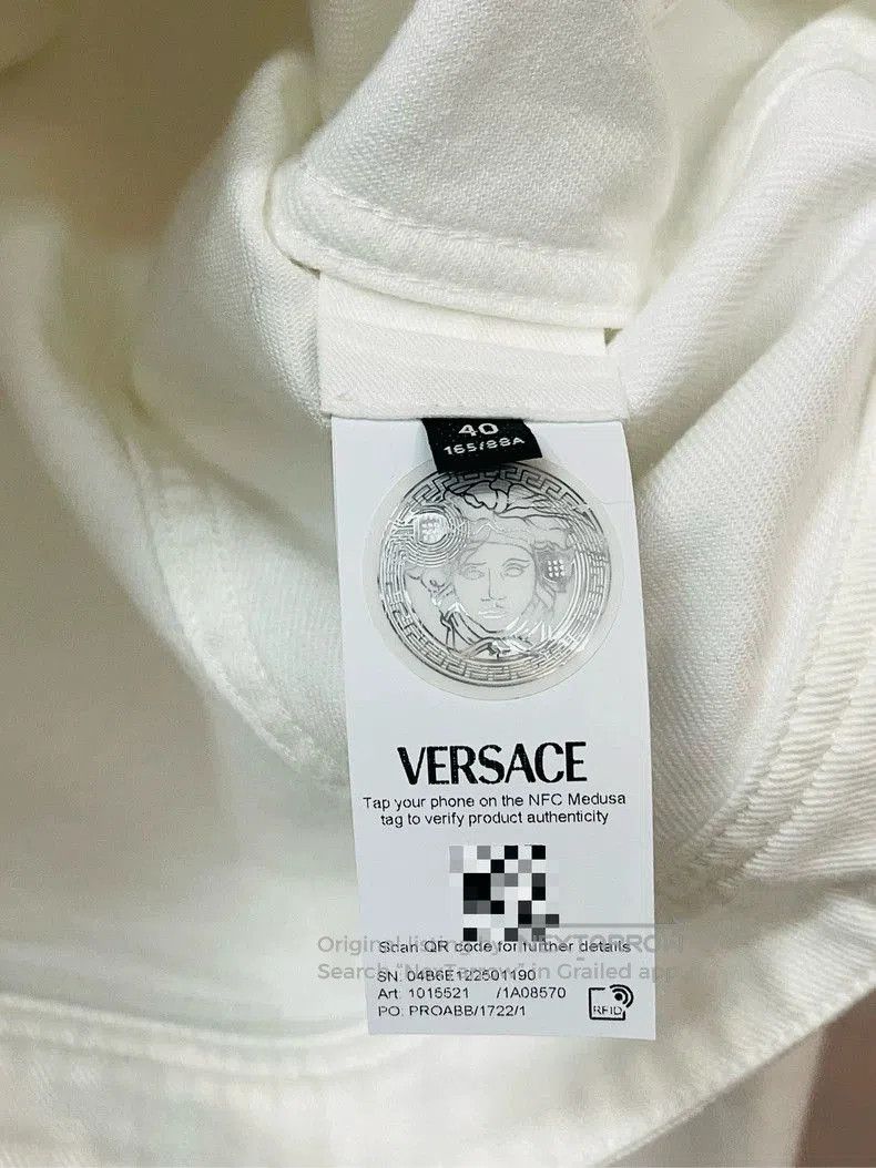 Versace Versace White Gold Button Denim Jacket . Size US M / EU 48-50 / 2 - 3 Thumbnail