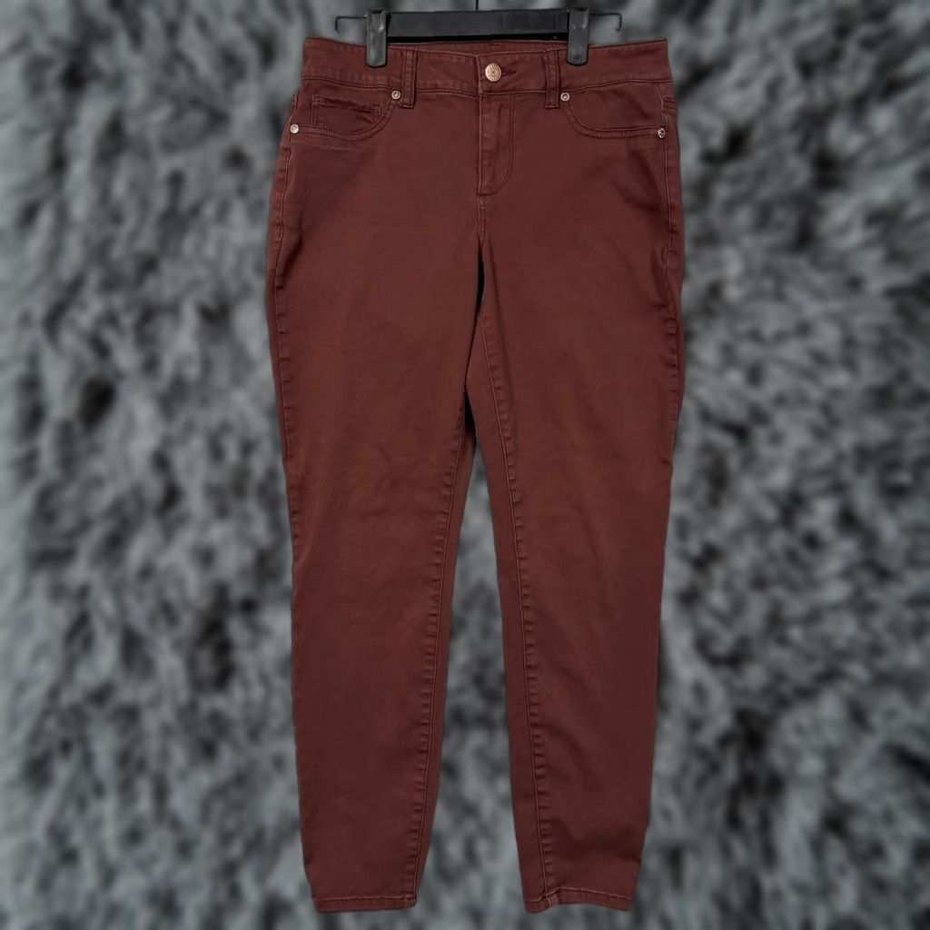 Vintage Maurices Jeans Womens M Rust Reddish-Brown Mid Rise Skinny Stretch Denim 30x28 Size 32" / US 10 / IT 46 - 1 Thumbnail