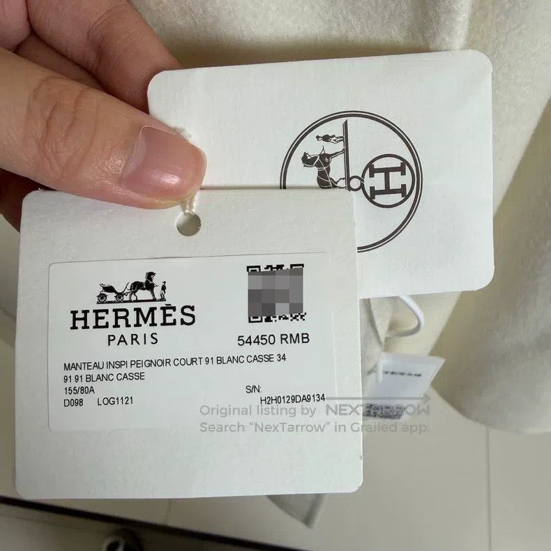 Hermes Hermes White Leather Button Short Cashmere Coat Size XXS / US 00 / IT 34 - 7 Thumbnail