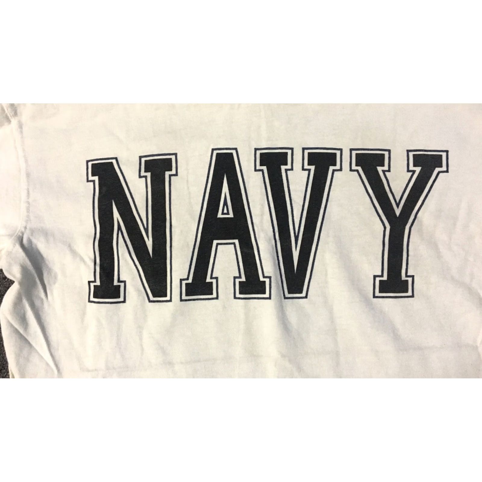 Soffe VINTAGE 90s US Navy Thrashed Faded Distressed Shirt M Soffe T-Shirt USA Navy Punk Grunge Rock Military Mens White Short Sleeve Crew Neck Graphic Tee Size US M / EU 48-50 / 2 - 4 Thumbnail