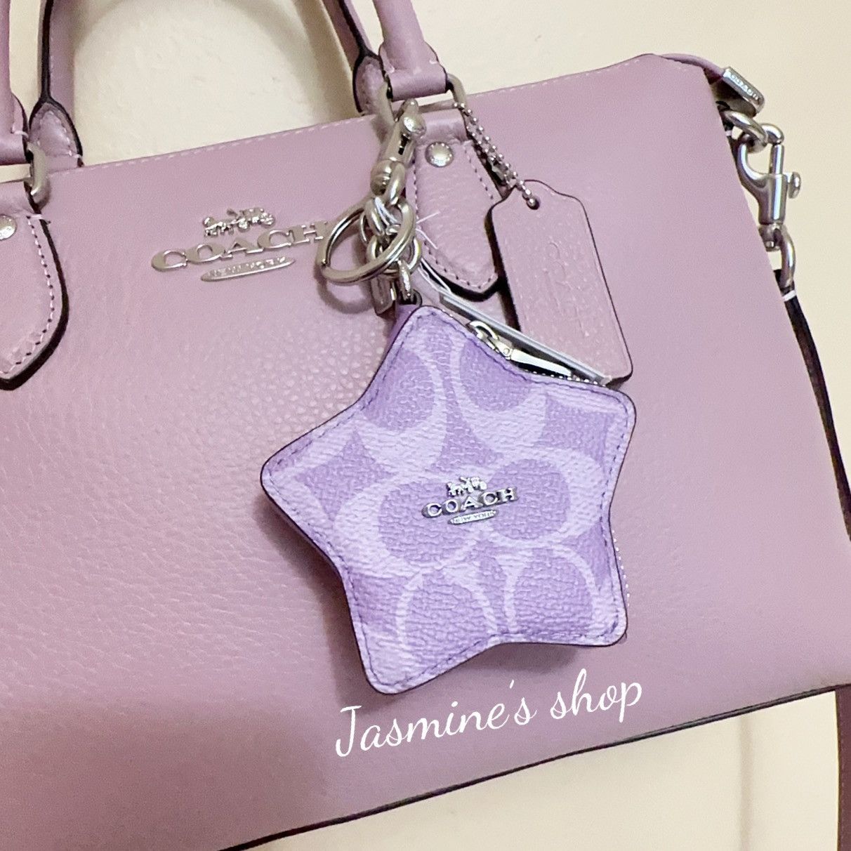 Coach NWT Coach Star Signature Bag Charm CBL12 Silver/Iris Size ONE SIZE - 2 Thumbnail