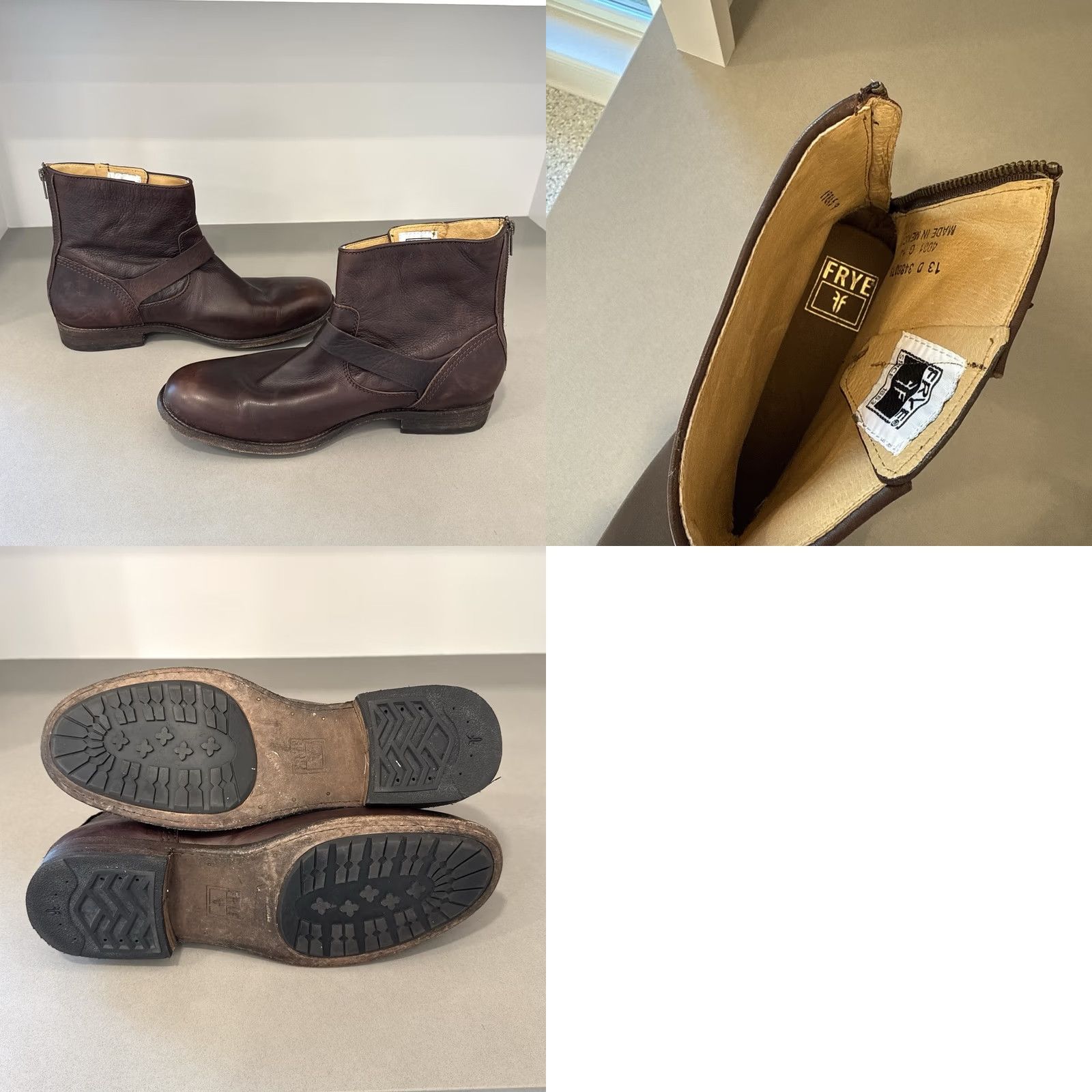 Frye Frye Boots Engineer Brown Leather 13 D Men Tyler 3486073 Buckle Moto Biker Leather Outsole Size US 13 / EU 46 - 8 Thumbnail