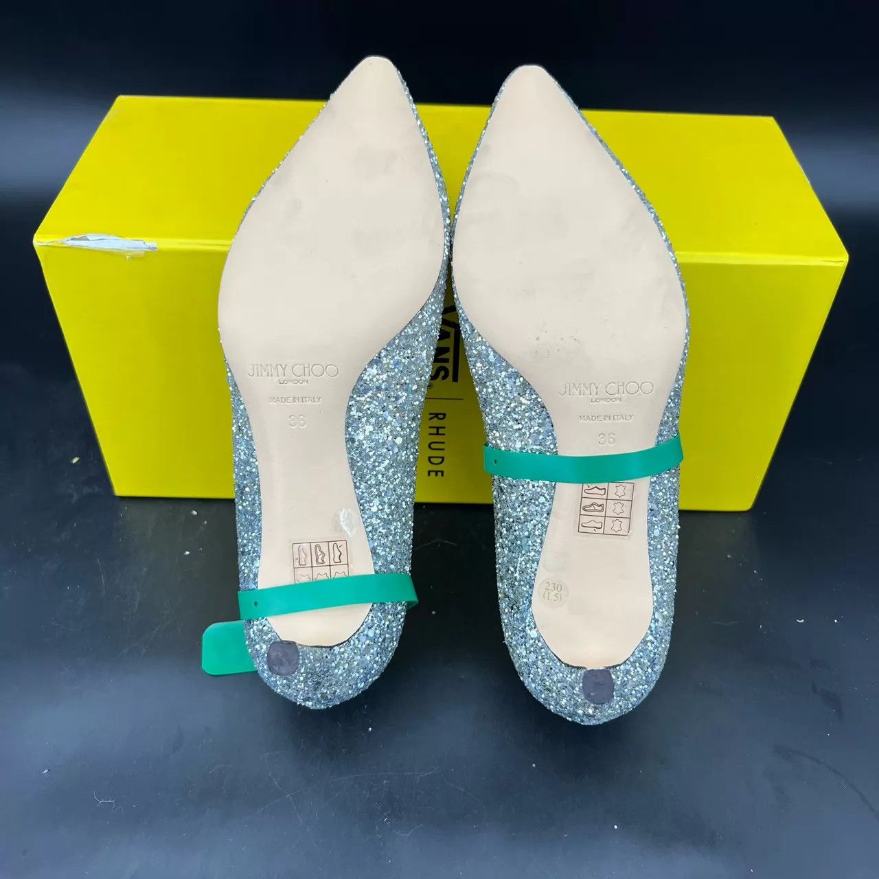 Jimmy Choo Jimmy Choo Silver Sequin Heels 36 Near New Box Size US 5.5 / IT 35.5 - 7 Thumbnail