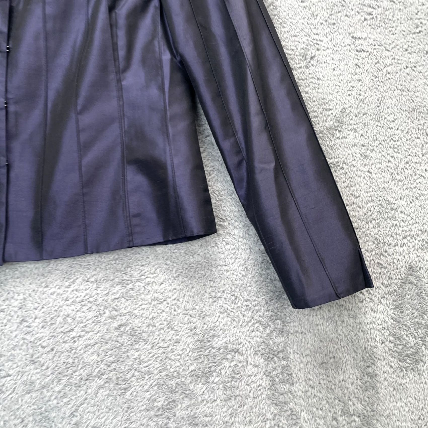 Vintage VTG Worth Top Blouse Shirt Purple Silk Lined 8P Petite Collared Long Sleeve Dry Clean Only Womens Size M / US 6-8 / IT 42-44 - 5 Thumbnail