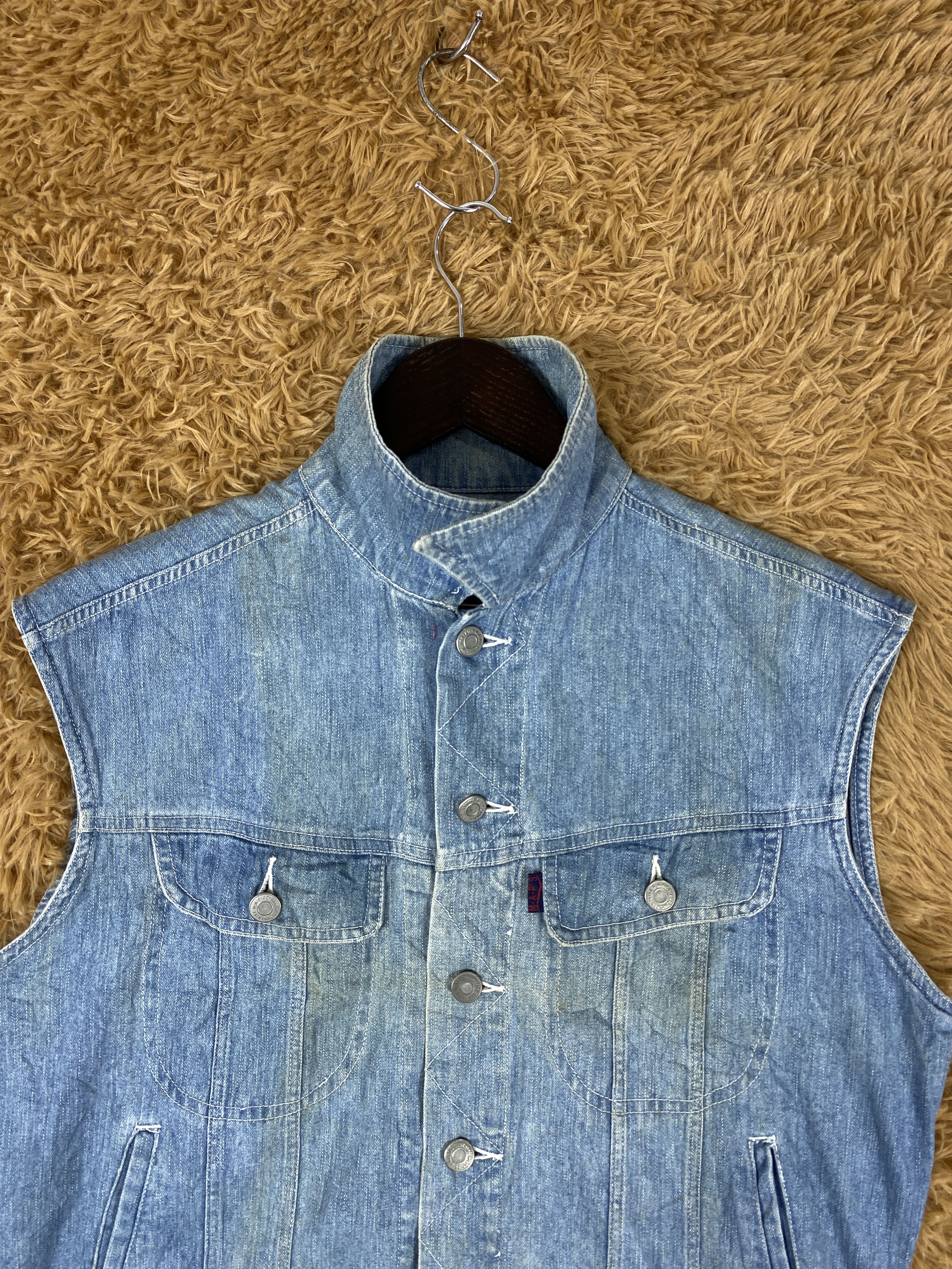 Japanese Brand Vintage Studio Map Denim Vest Size US S / EU 44-46 / 1 - 2 Thumbnail