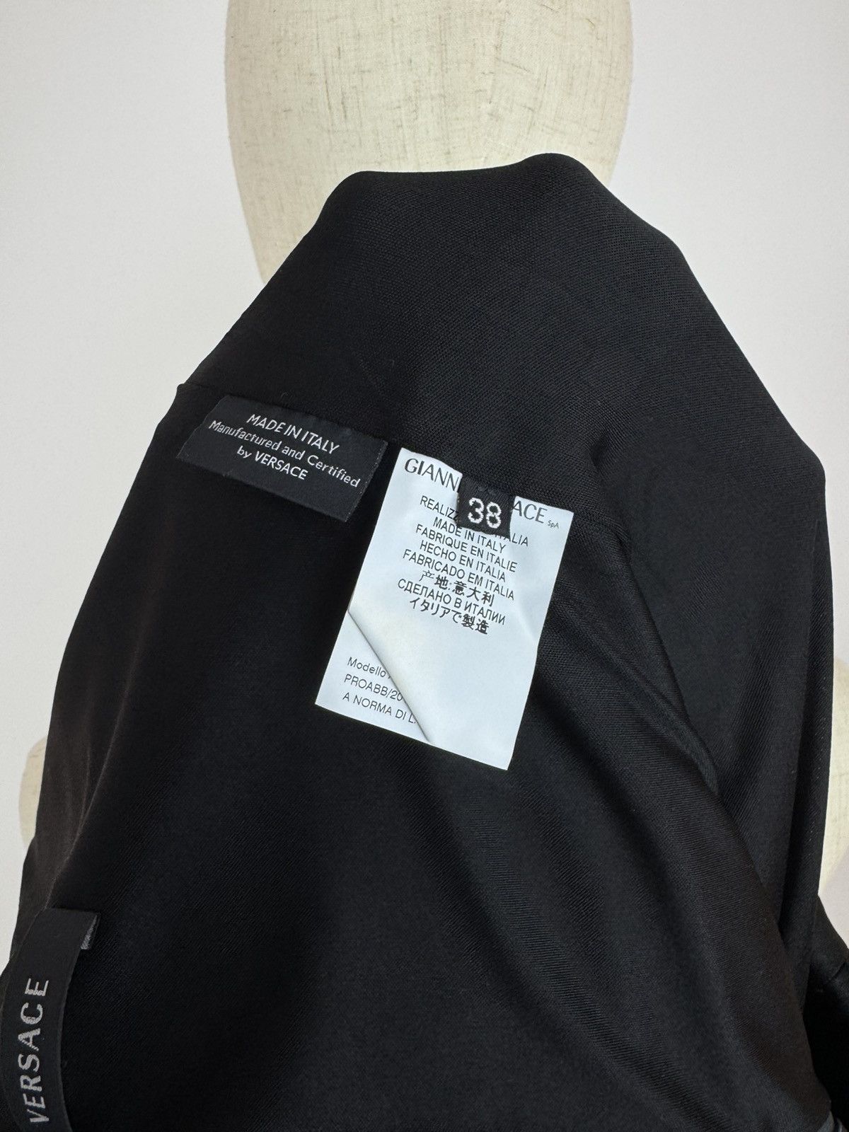 Versace Versace Black Dress V-Neck Short Sleeve Open Back Party Size XS / US 0-2 / IT 36-38 - 11 Thumbnail
