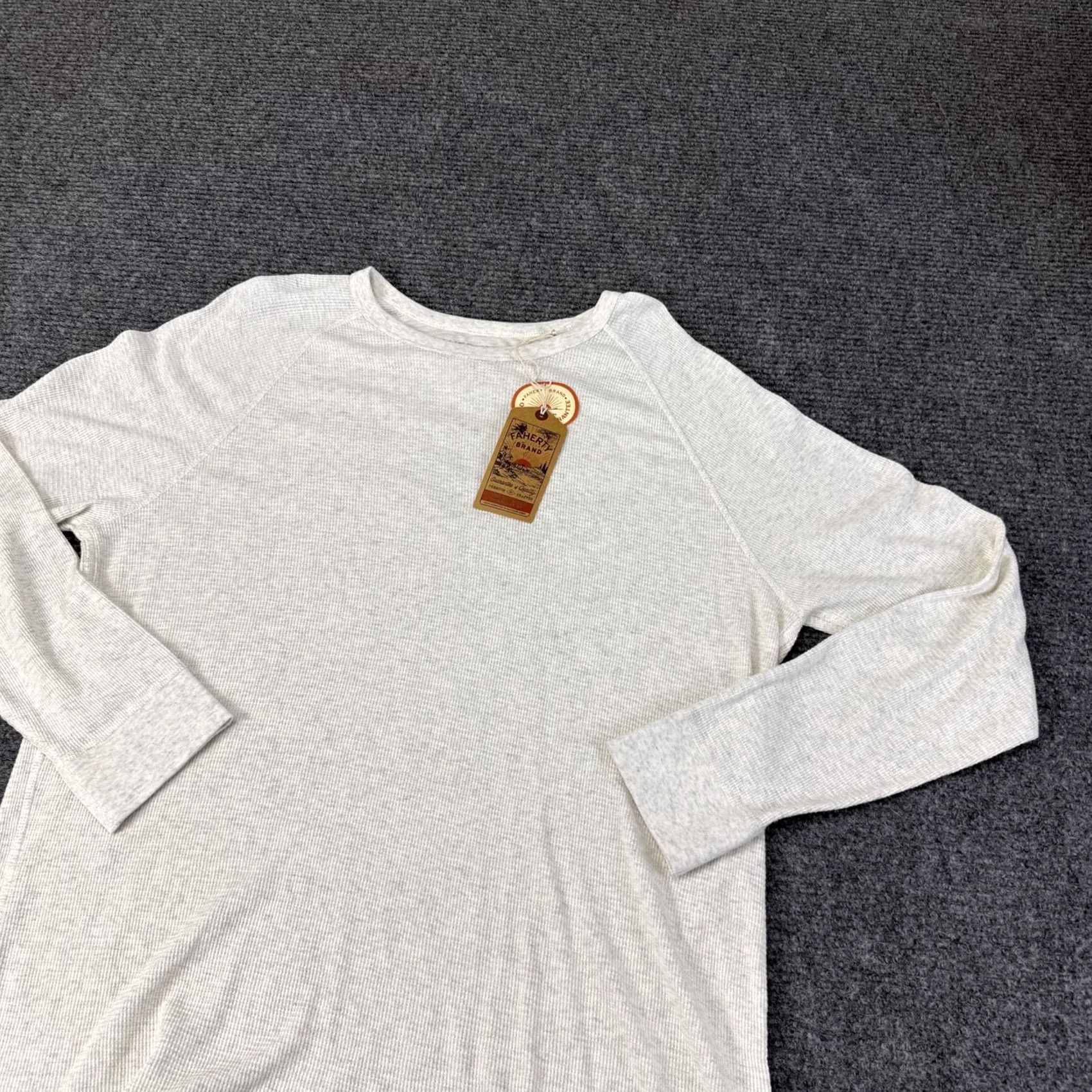 Faherty Faherty Shirt Mens 2XL White Cloud Cotton Thermal Waffle Knit Long Sleeve Tee Size US XXL / EU 58 / 5 - 2 Thumbnail
