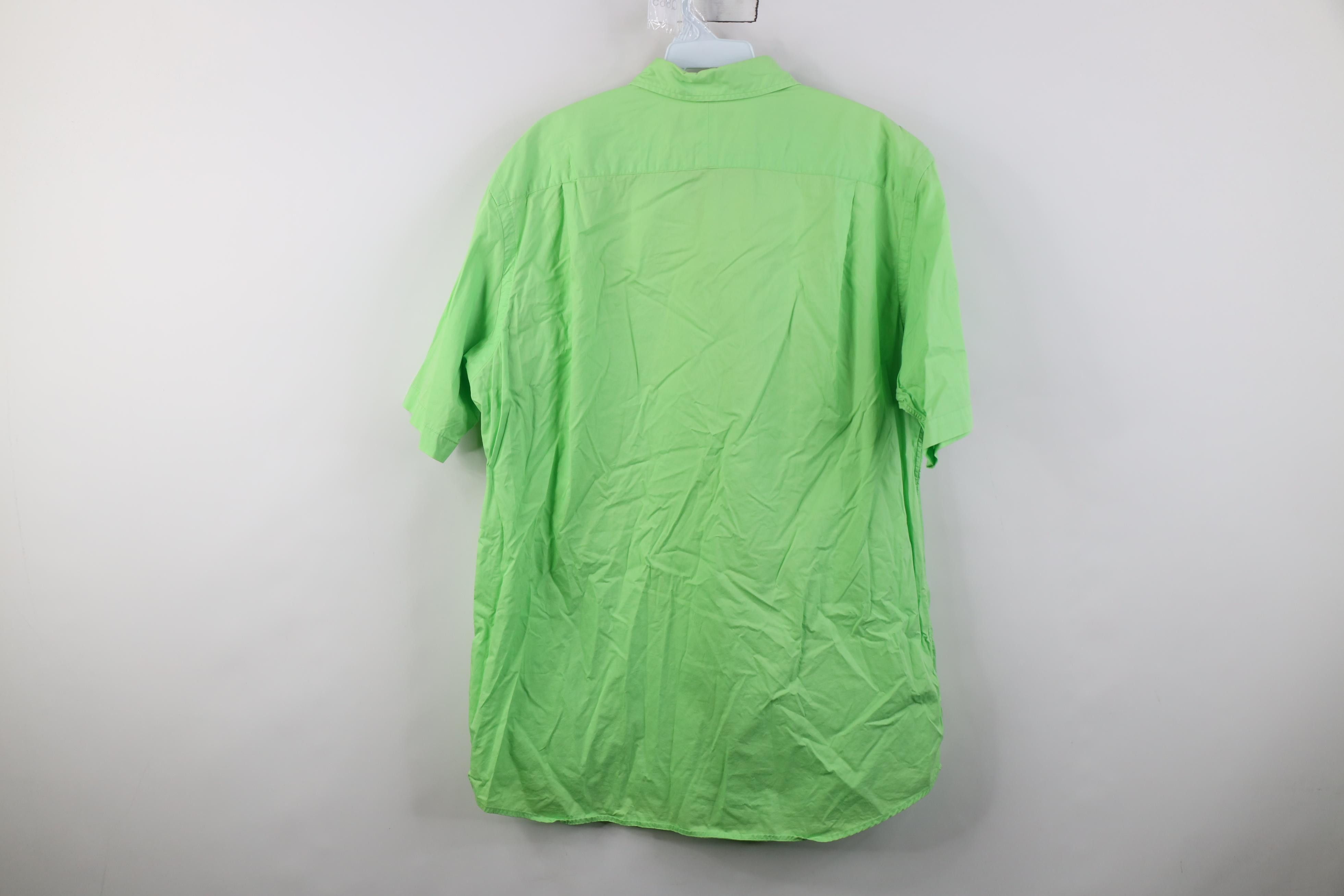 Polo Ralph Lauren Vintage 90s Ralph Lauren Script Collared Button Shirt Lime Size US L / EU 52-54 / 3 - 10 Thumbnail