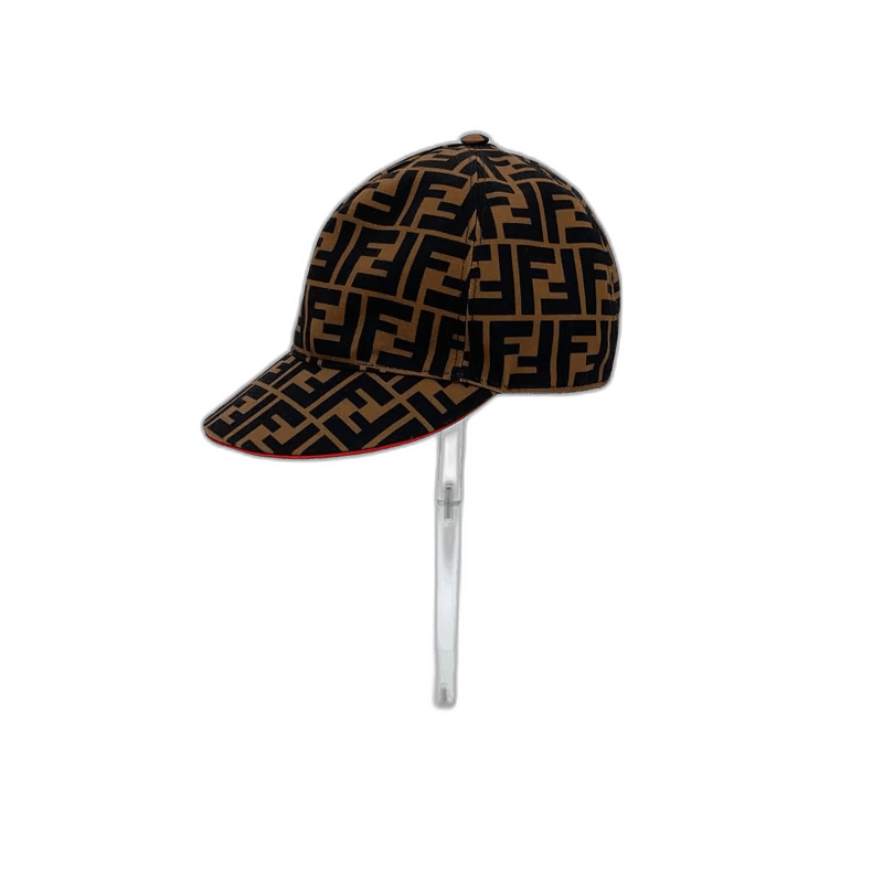 Fendi Brown Logo Pattern Baseball Cap