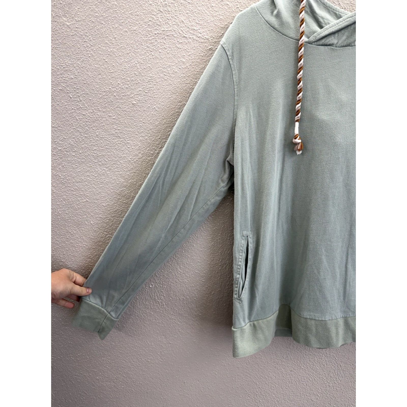 BKE BKE Sweatshirt Womens Large Green Hooded Pullover Shirt Pullover All Seasons Colorblock Size L / US 10 / IT 46 - 2 Thumbnail