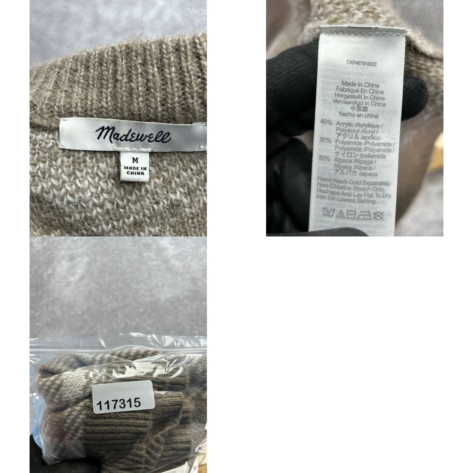 Madewell Madewell Hartfield Pullover Sweater Women Medium Knit Crew Neck Winter Brown Plaid Casual Outdoor Knit Woolless? Size M / US 6-8 / IT 42-44 - 8 Thumbnail