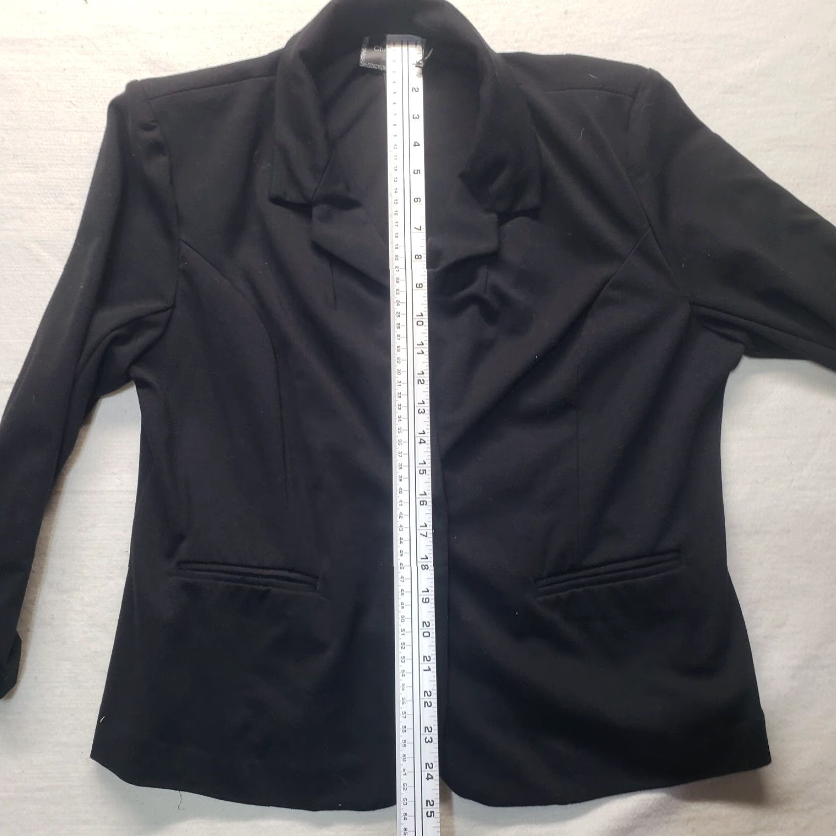 Christian Siriano Christian Siriano Blazer Women's XL Charcoal Gray 3/4 Ruched Sleeve Stretch Knit Size XL / US 12-14 / IT 48-50 - 7 Thumbnail
