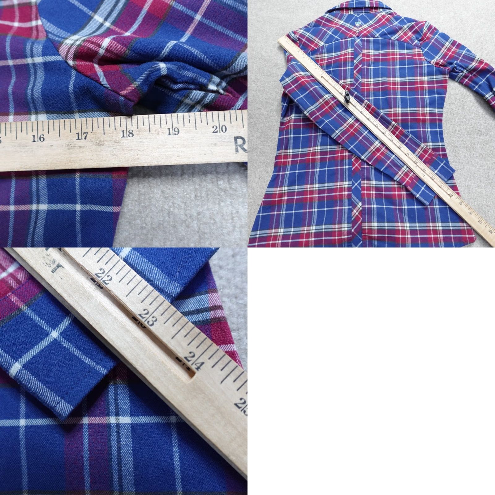 Vintage Kuhl Womens Shirt Small Blue Plaid Button Front Pockets Alina Size S / US 4 / IT 40 - 8 Thumbnail