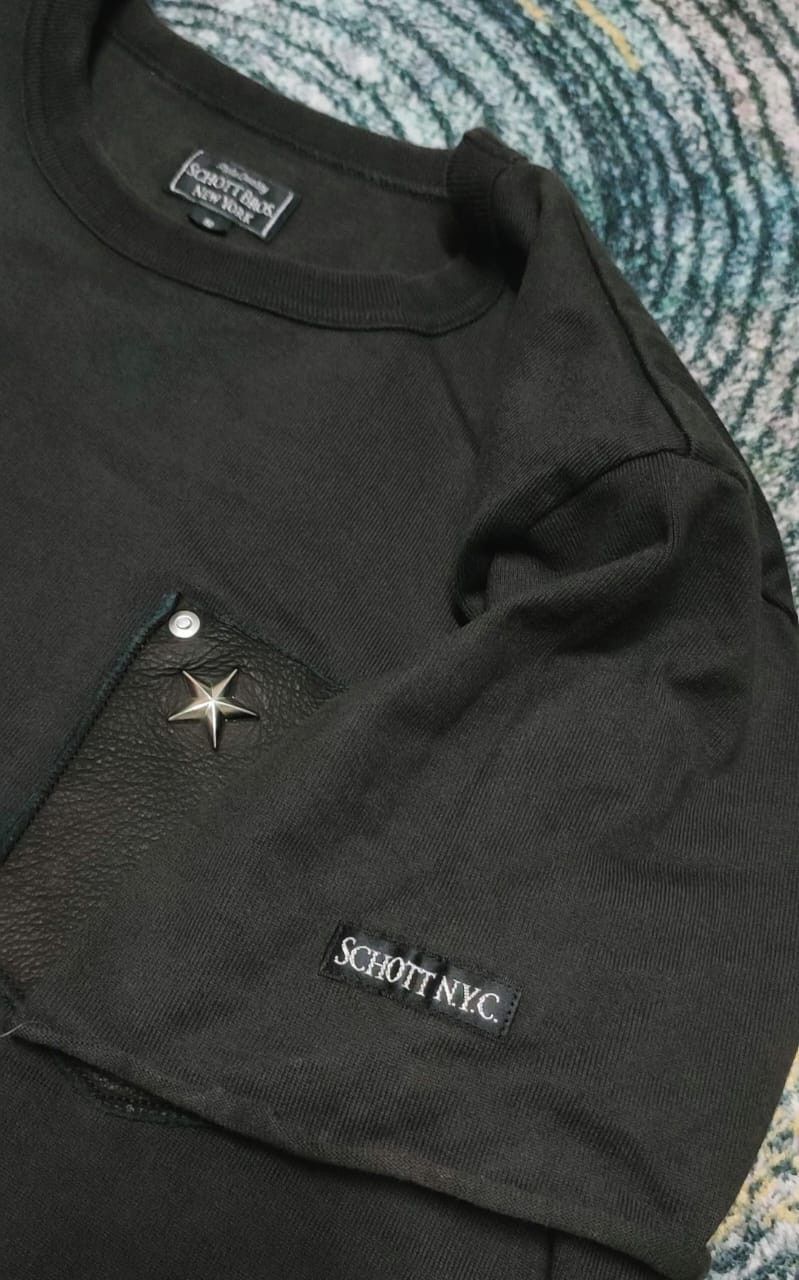 Schott Schott NYC Pocket Tee – Leather Panel Detail Size US S / EU 44-46 / 1 - 4 Thumbnail