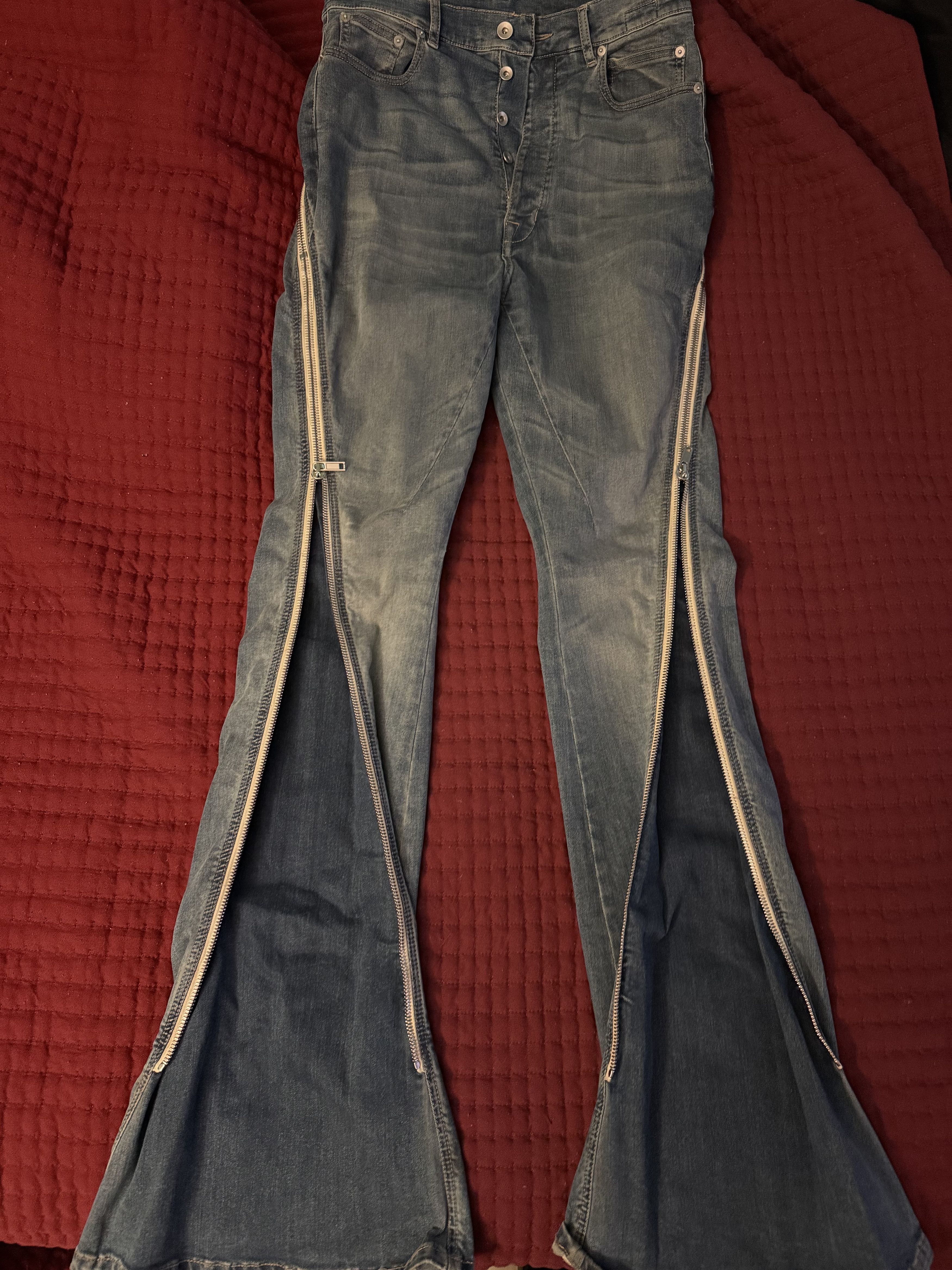 Rick Owens Drkshdw Bolan Banana Washed Indigo Size US 30 / EU 46 - 1 Thumbnail