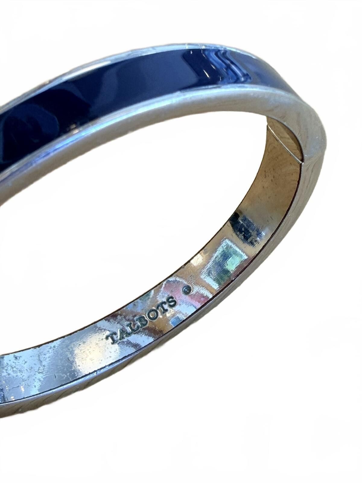 Talbots Vintage Talbots Blue Enamel Silver Tone Hinged Bangle Size ONE SIZE - 5 Thumbnail