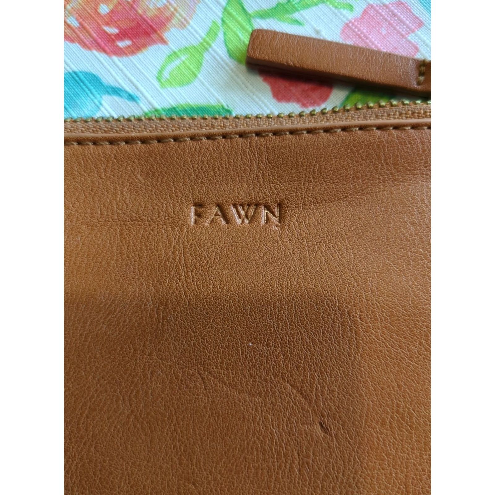 Vintage Fawn Design Tan Leather Wallet Clip On Women’s Accessories Wristlet Clip On Leather Tan Women’s Wallet Size ONE SIZE - 2 Thumbnail