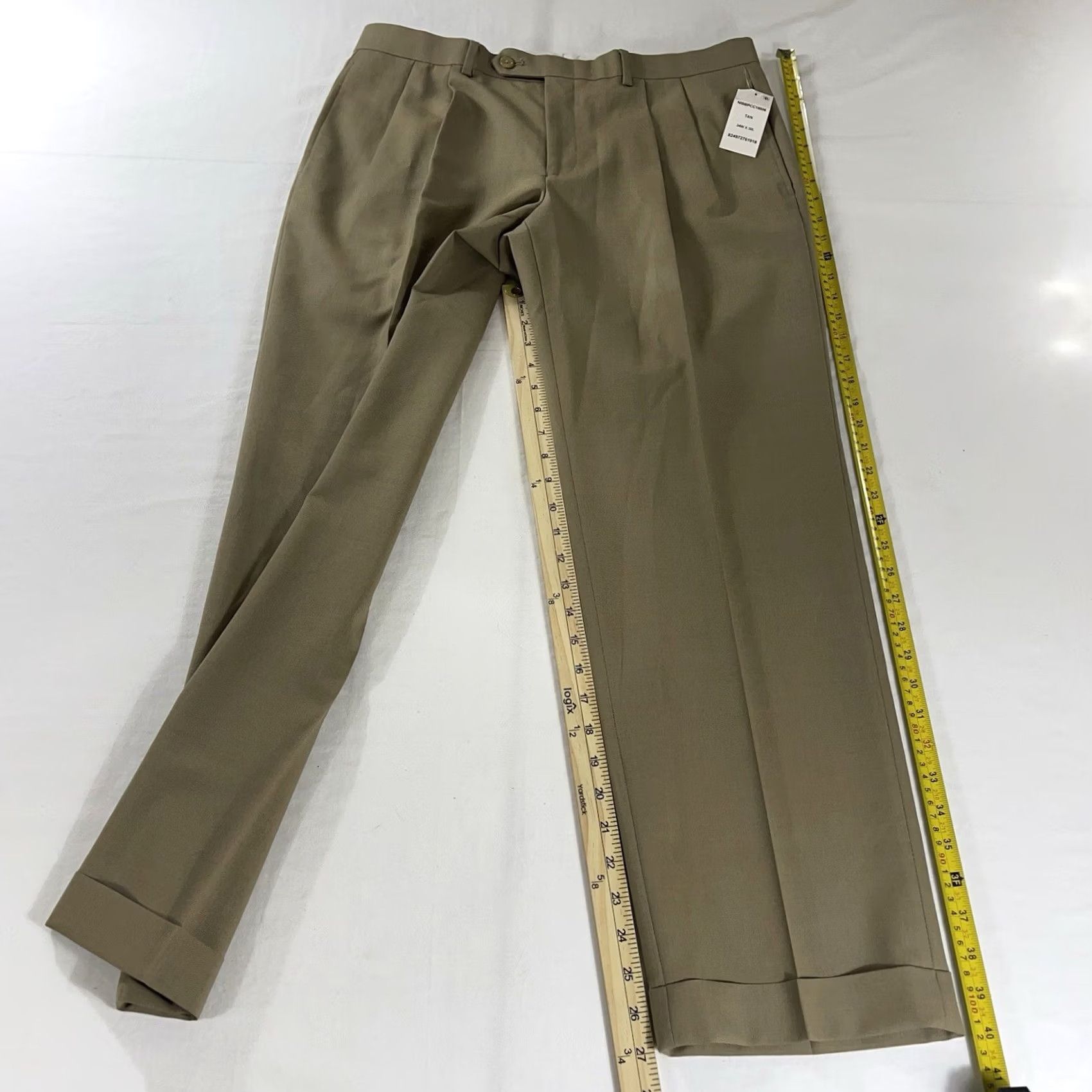 Ralph Lauren NWT Ralph Lauren Mens Dress Pants TOTAL COMFORT 100% WOOL Khaki Tan Cuffed Pants 34x30 Beige Wool Regular Mens Size US 34 / EU 50 - 2 Thumbnail