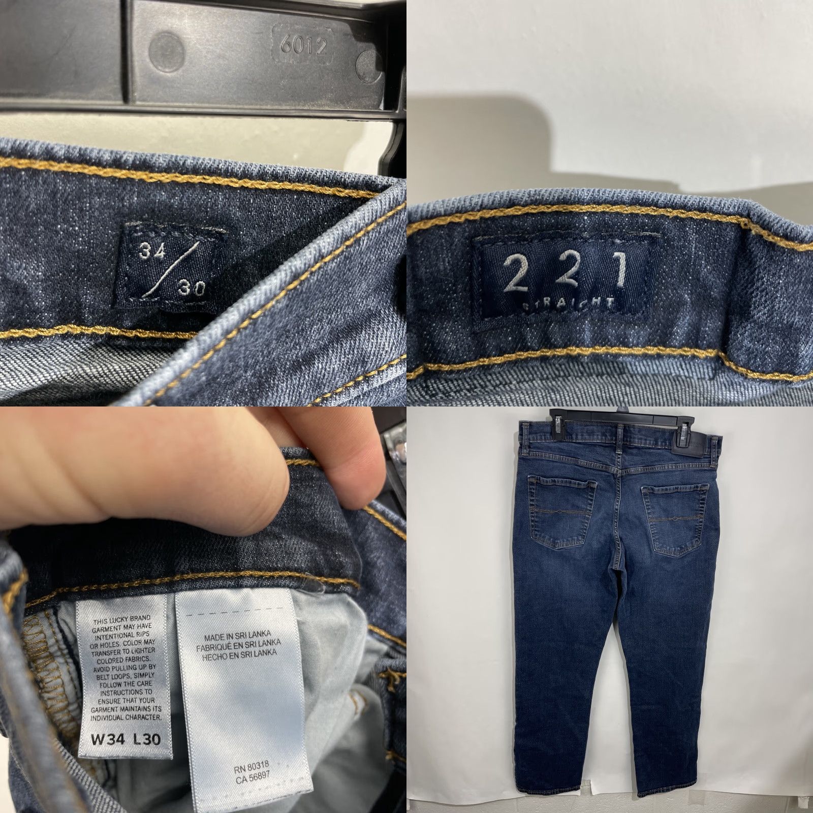 Lucky Brand Lucky Brand Men's Jeans 34x30 Blue 221 Straight Leg Denim Size US 34 / EU 50 - 8 Thumbnail