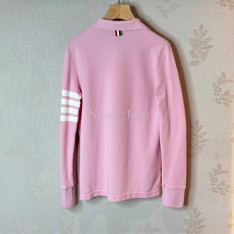 Thom Browne Thom Browne Pink waffle Polo long sleeves Size S / US 4 / IT 40 - 3 Thumbnail